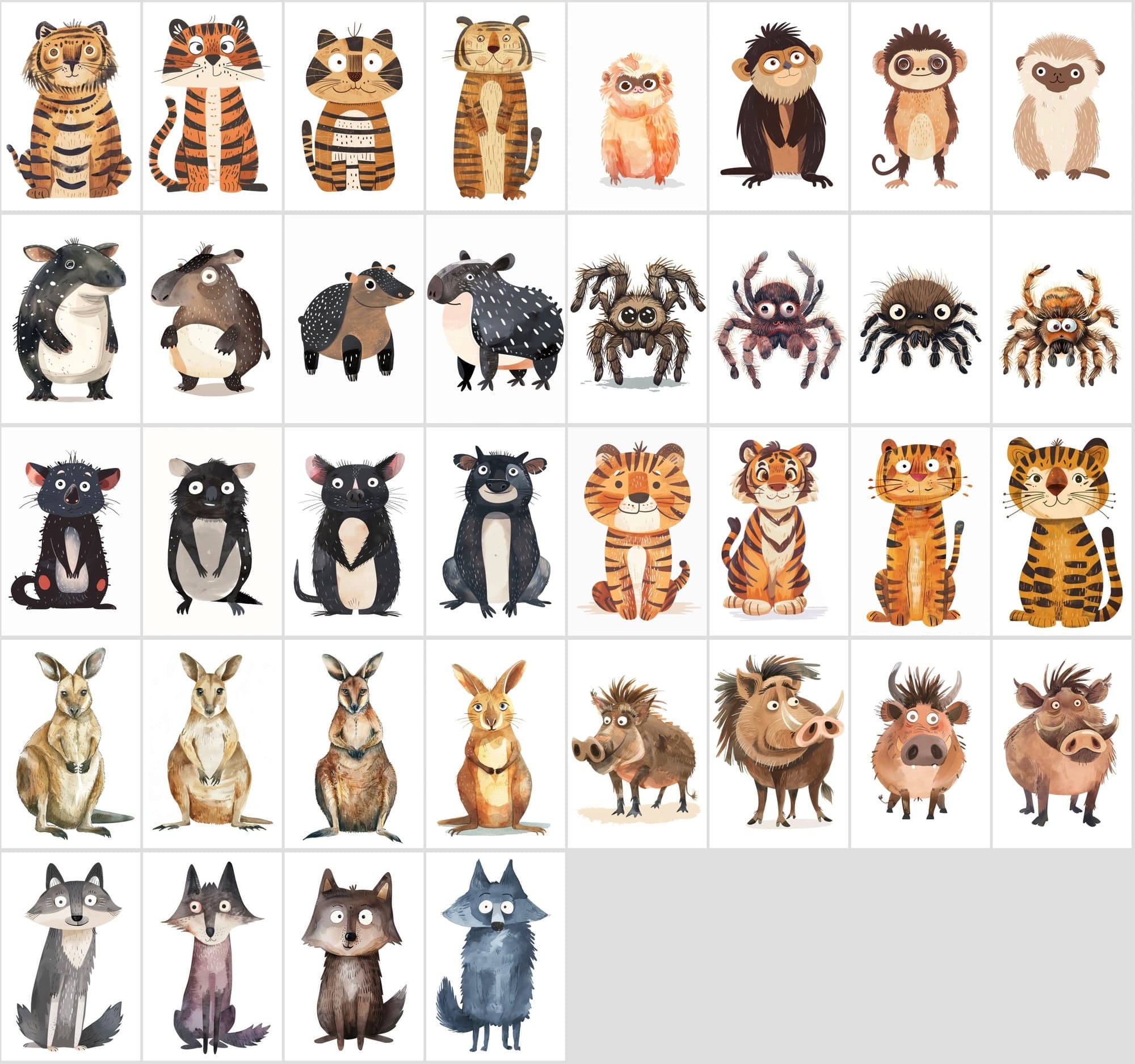 550 High-Resolution Funny Animal Illustrations - Vivid, Whimsical Art with Commercial Rights Digital Download Sumobundle