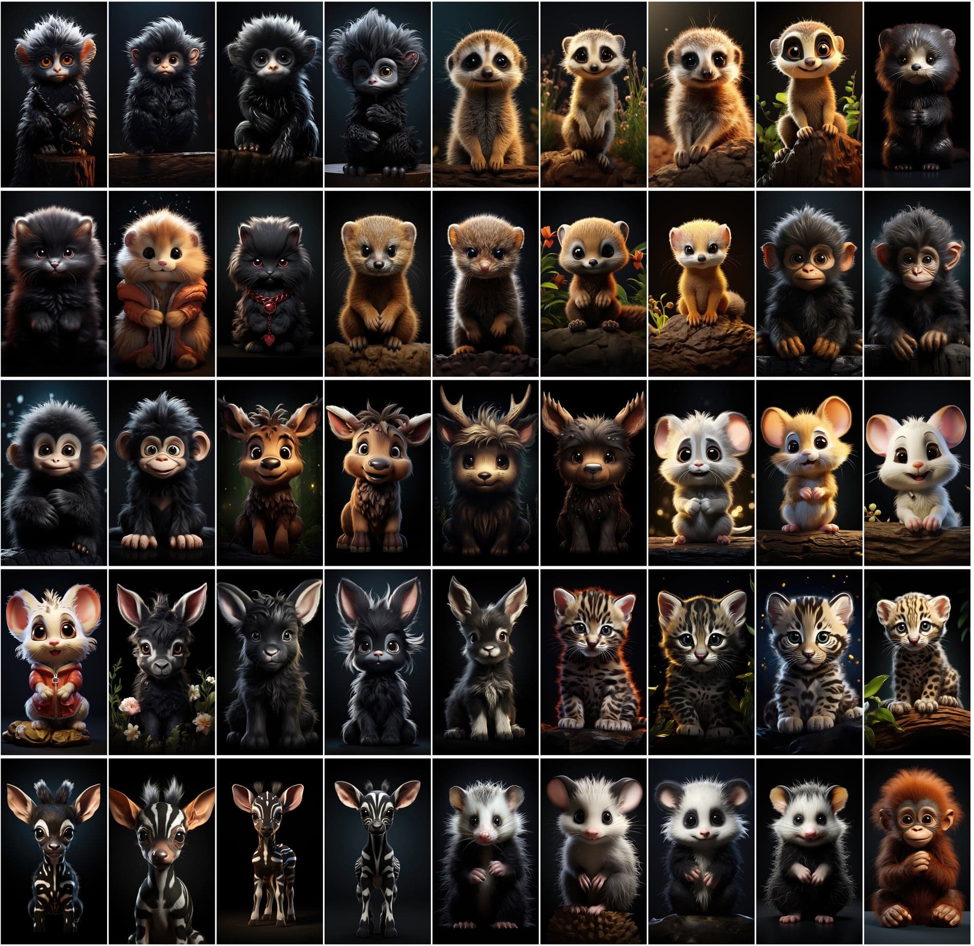 550 Vibrant Chibi Animal Images Collection Digital Download Sumobundle