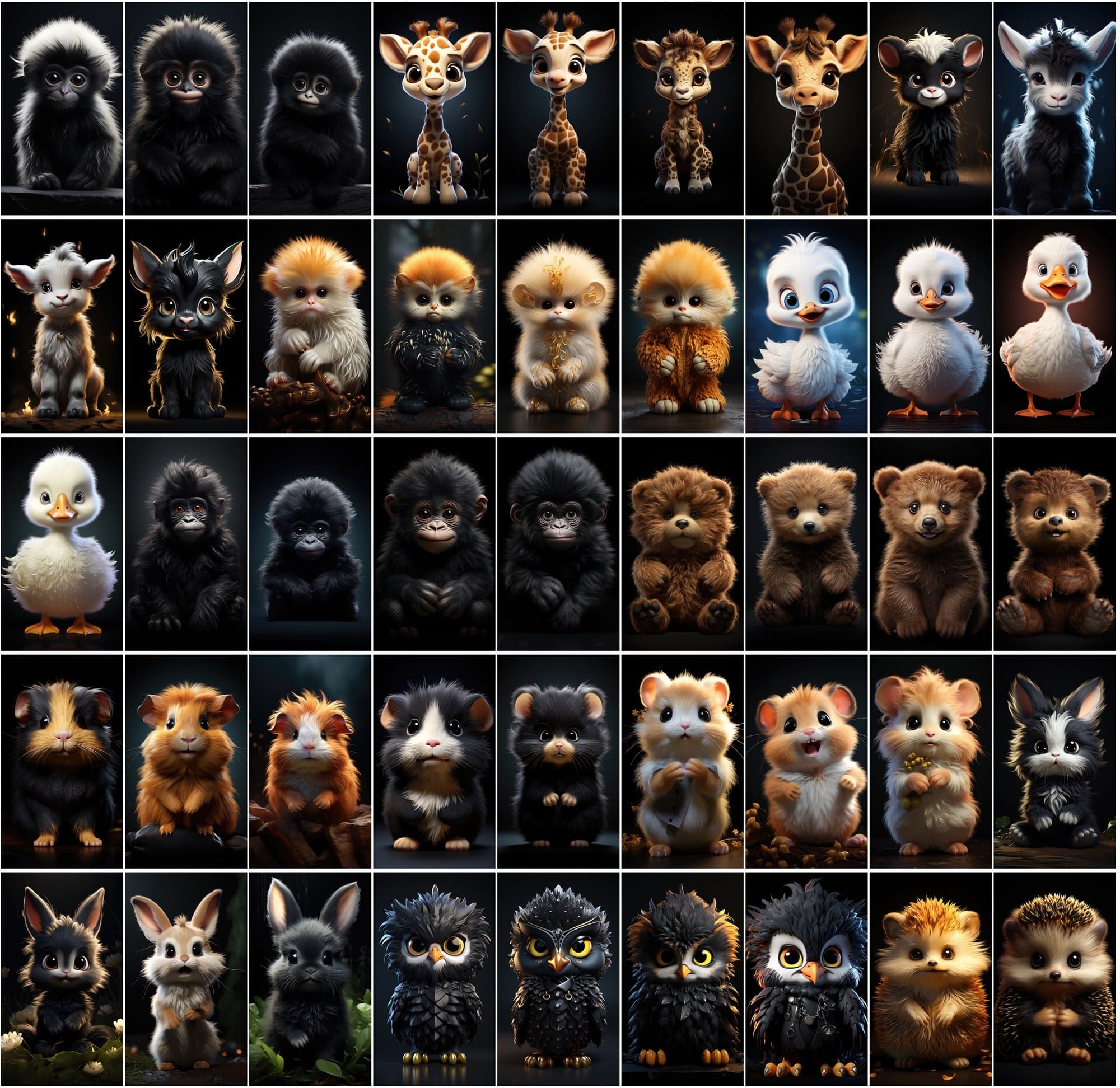 550 Vibrant Chibi Animal Images Collection Digital Download Sumobundle
