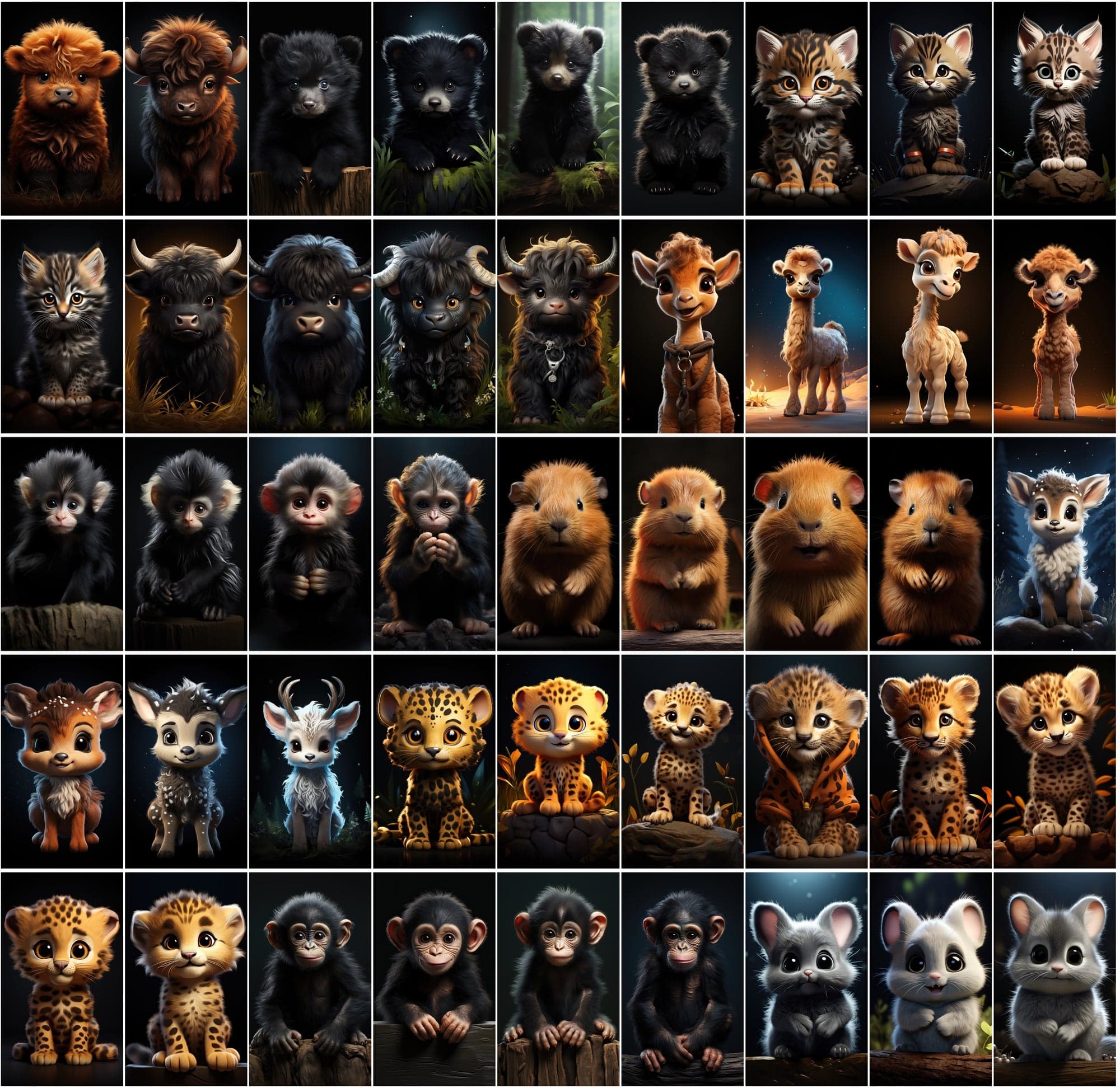550 Vibrant Chibi Animal Images Collection Digital Download Sumobundle