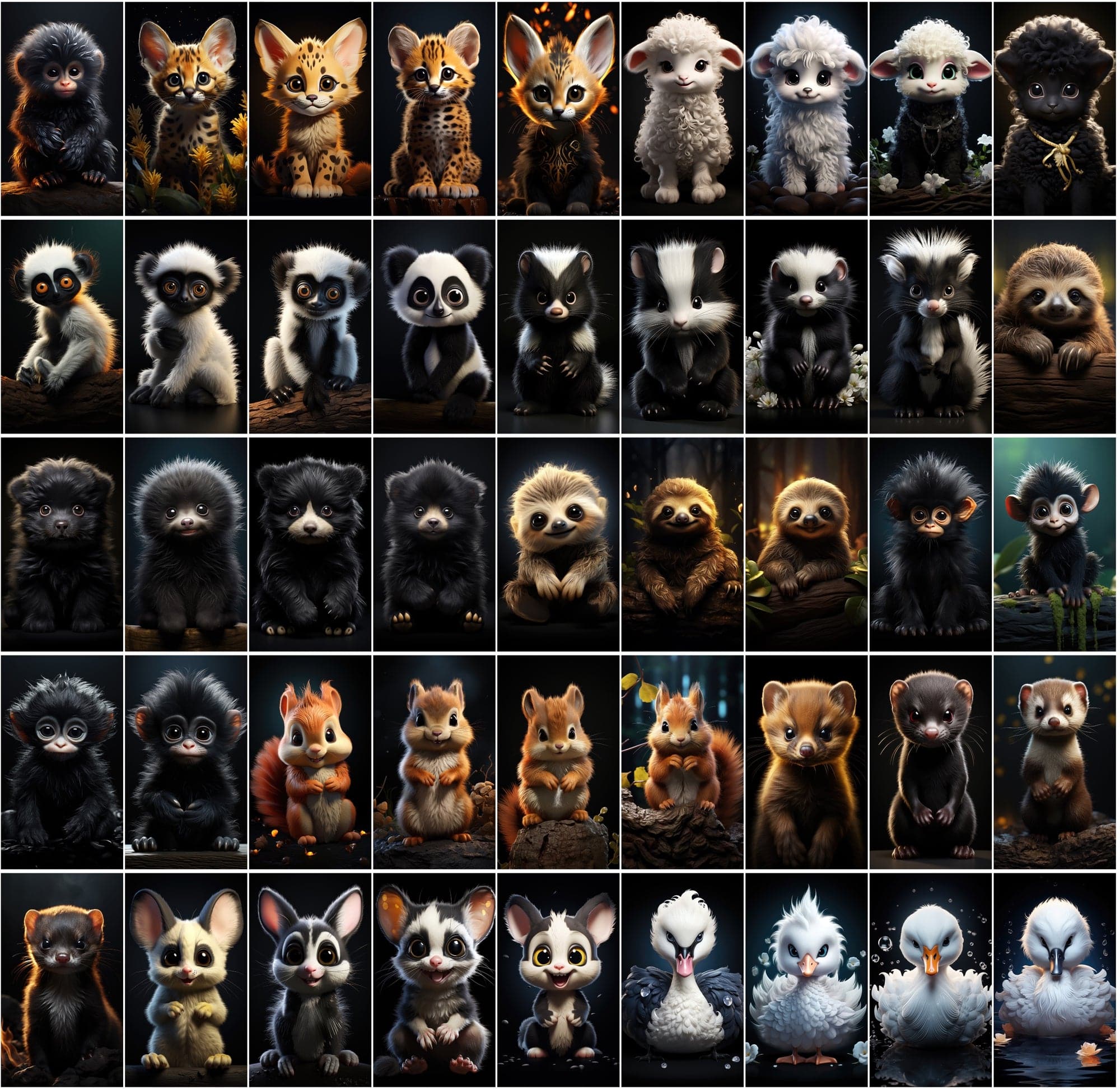 550 Vibrant Chibi Animal Images Collection Digital Download Sumobundle