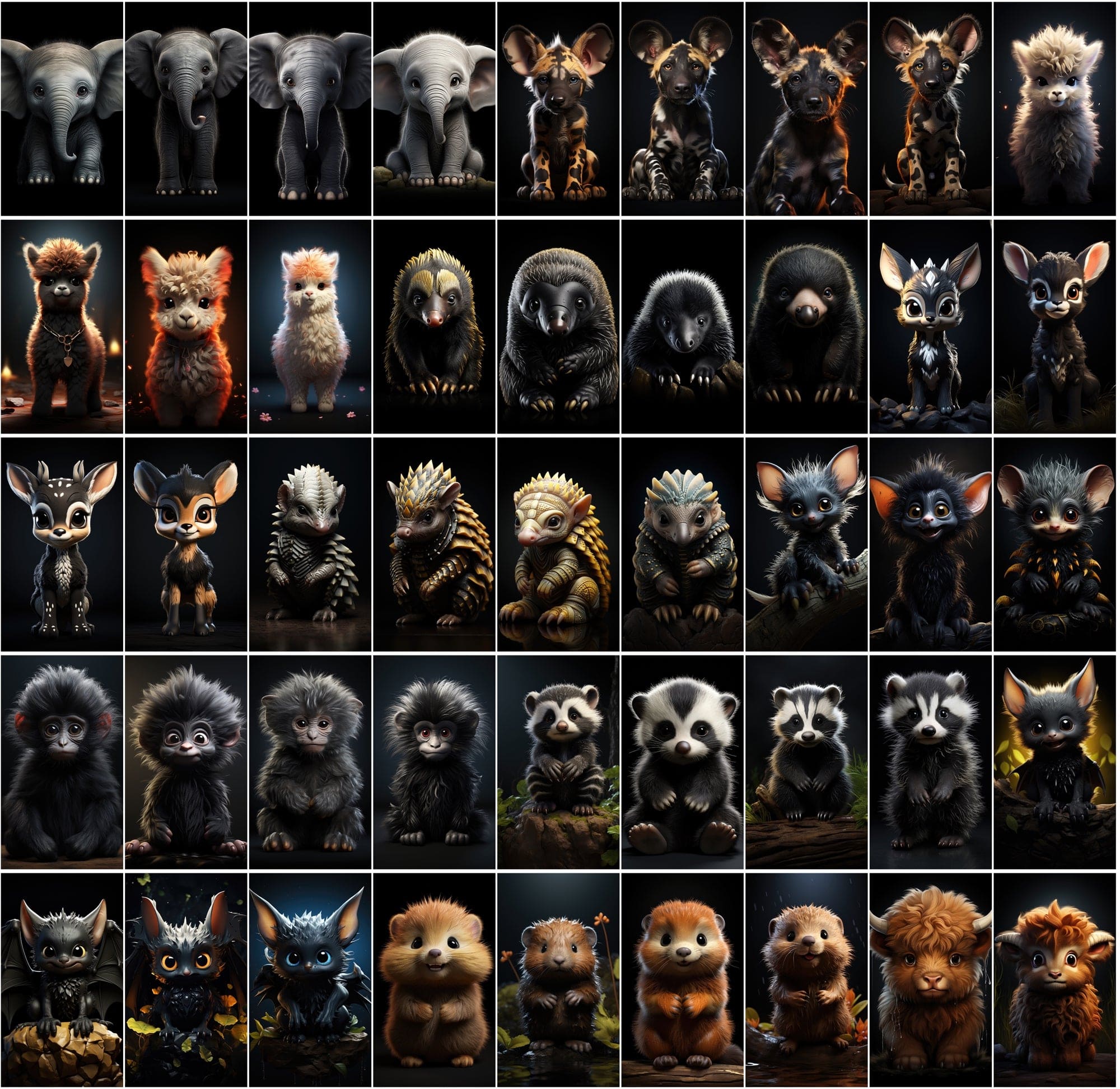 550 Vibrant Chibi Animal Images Collection Digital Download Sumobundle