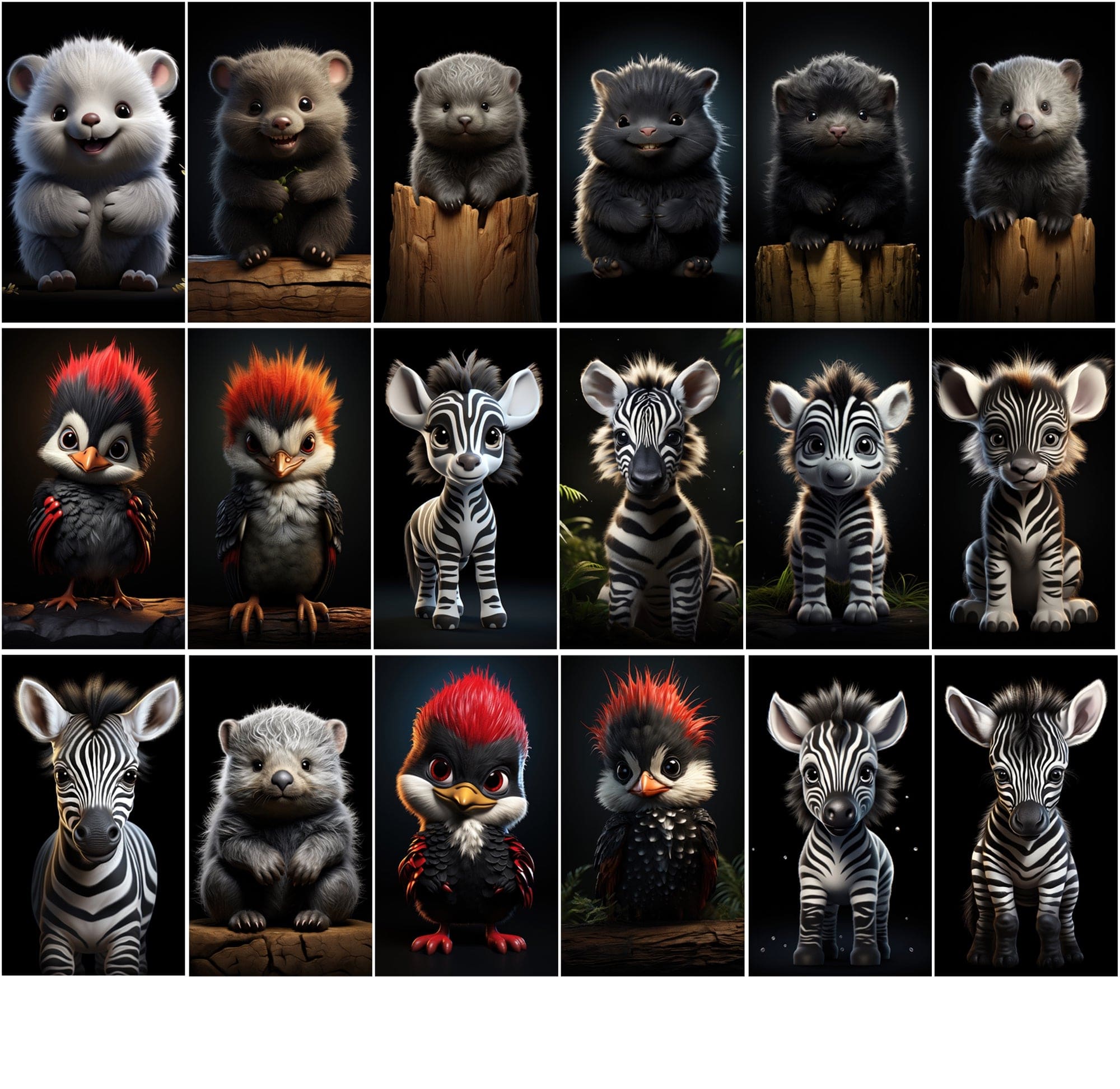 550 Vibrant Chibi Animal Images Collection Digital Download Sumobundle