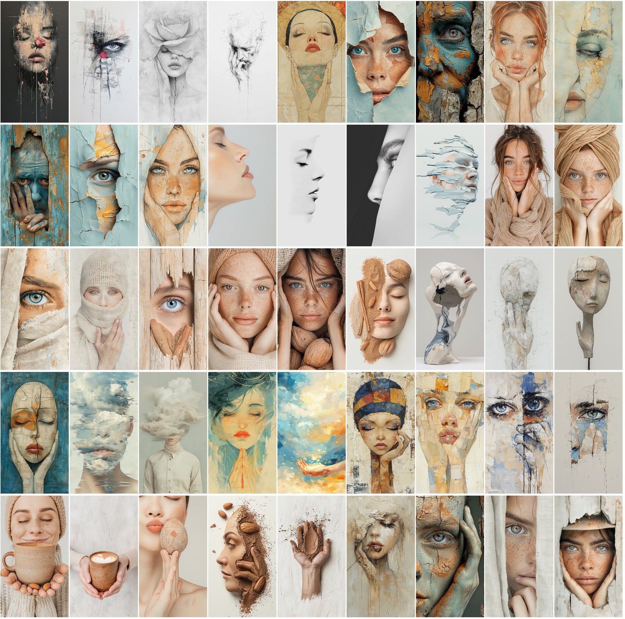 570 Conceptual Face & Hand Images with Commercial License Digital Download Sumobundle