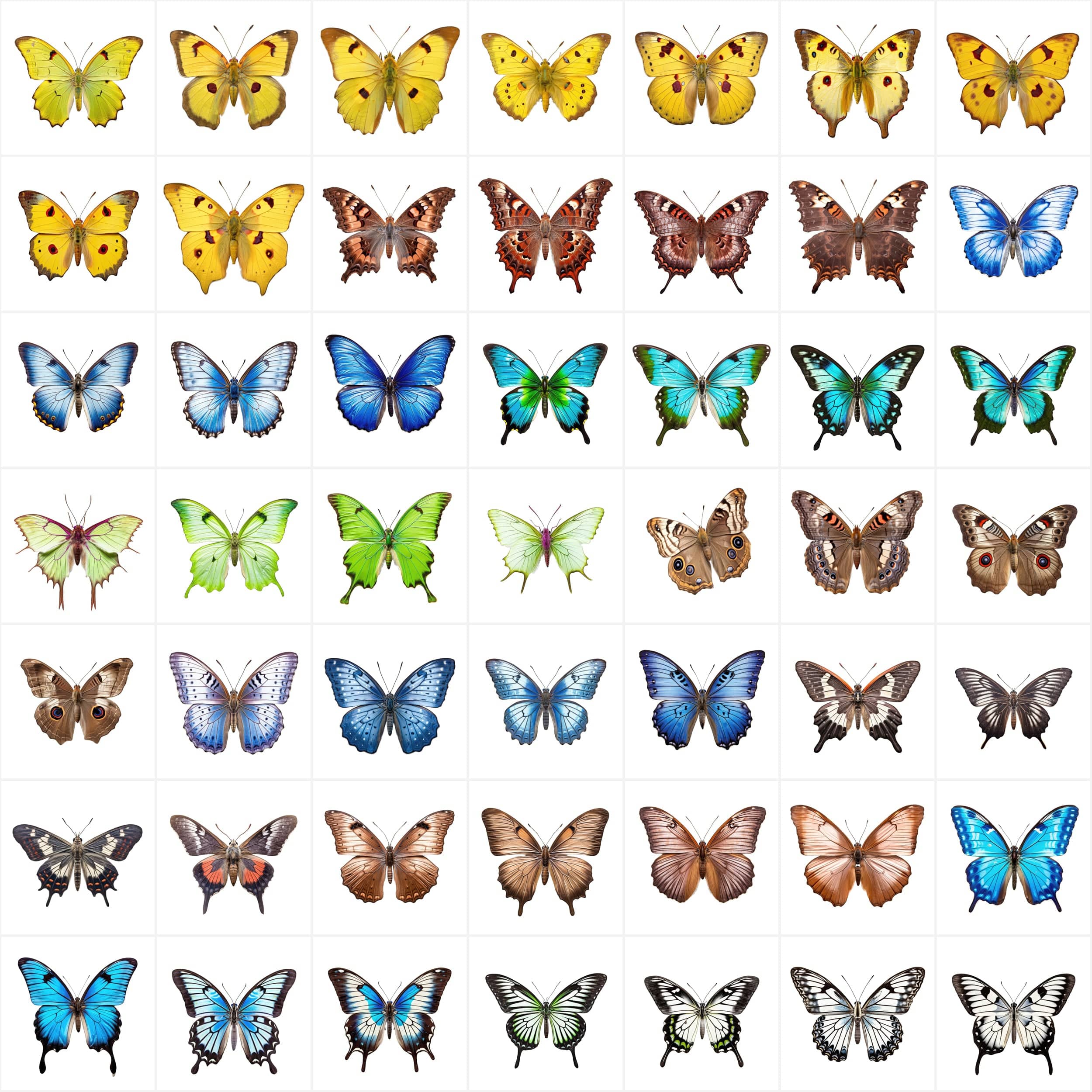 580 High-Resolution Transparent and White-Background Butterfly PNG Images for Commercial Use Digital Download Sumobundle