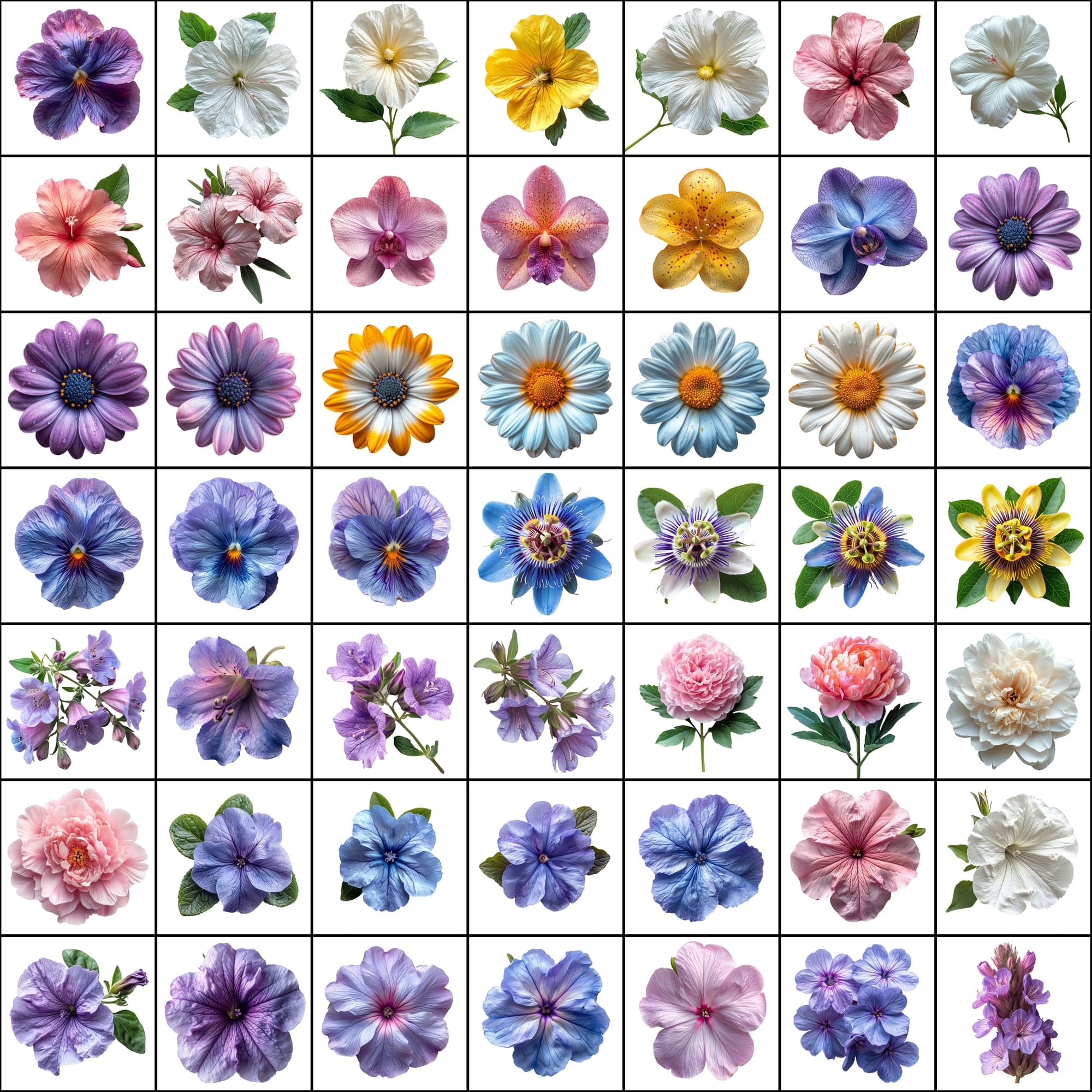 580 Top View Floral Images with Transparent Backgrounds Digital Download Sumobundle