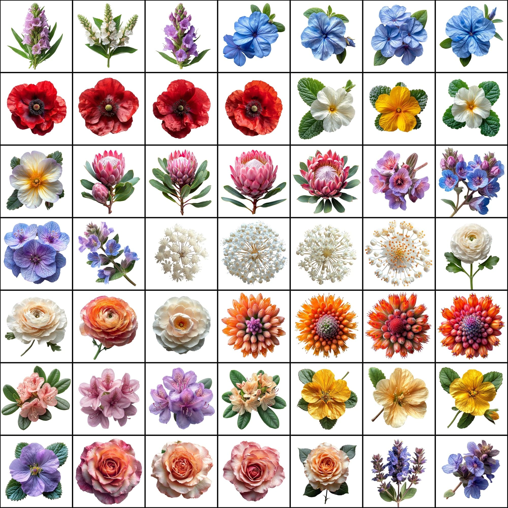 580 Top View Floral Images with Transparent Backgrounds Digital Download Sumobundle