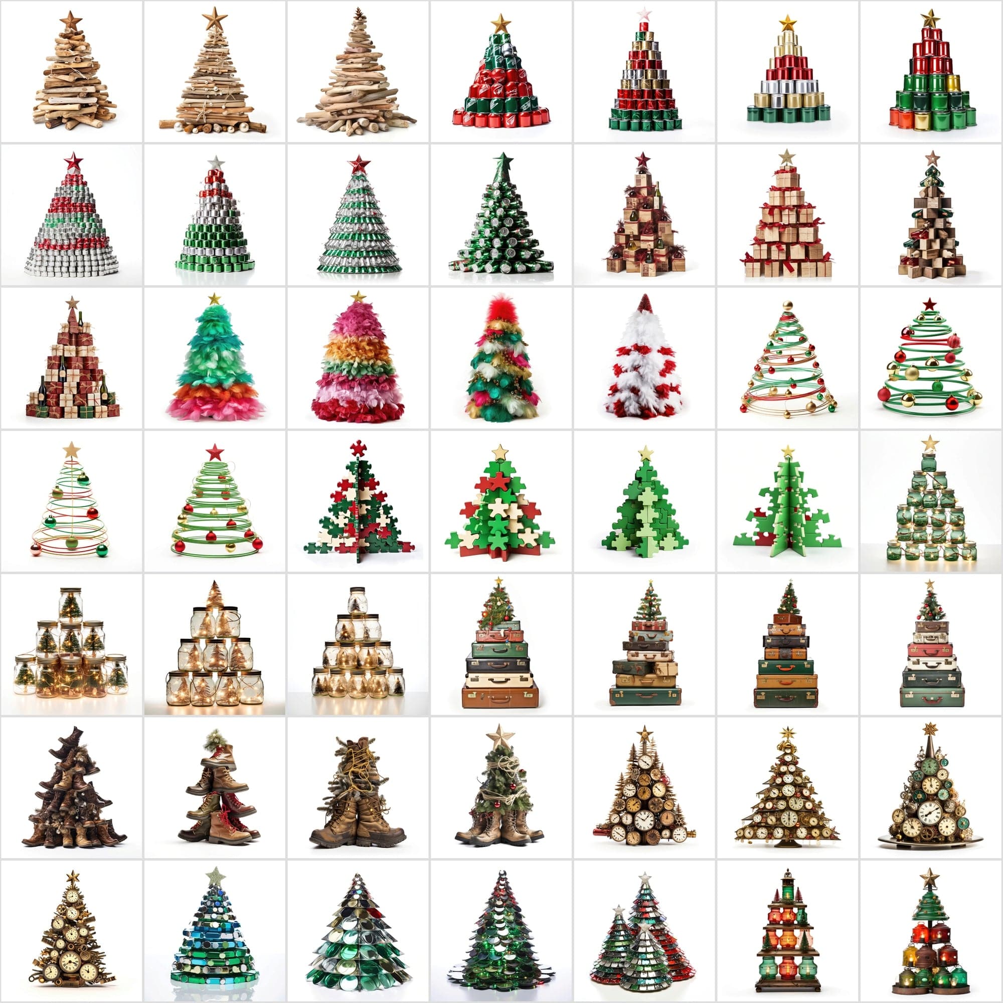 590 Unique Conceptual Christmas Tree Images Collection - High-Resolution Digital Art, Instant Download Digital Download Sumobundle
