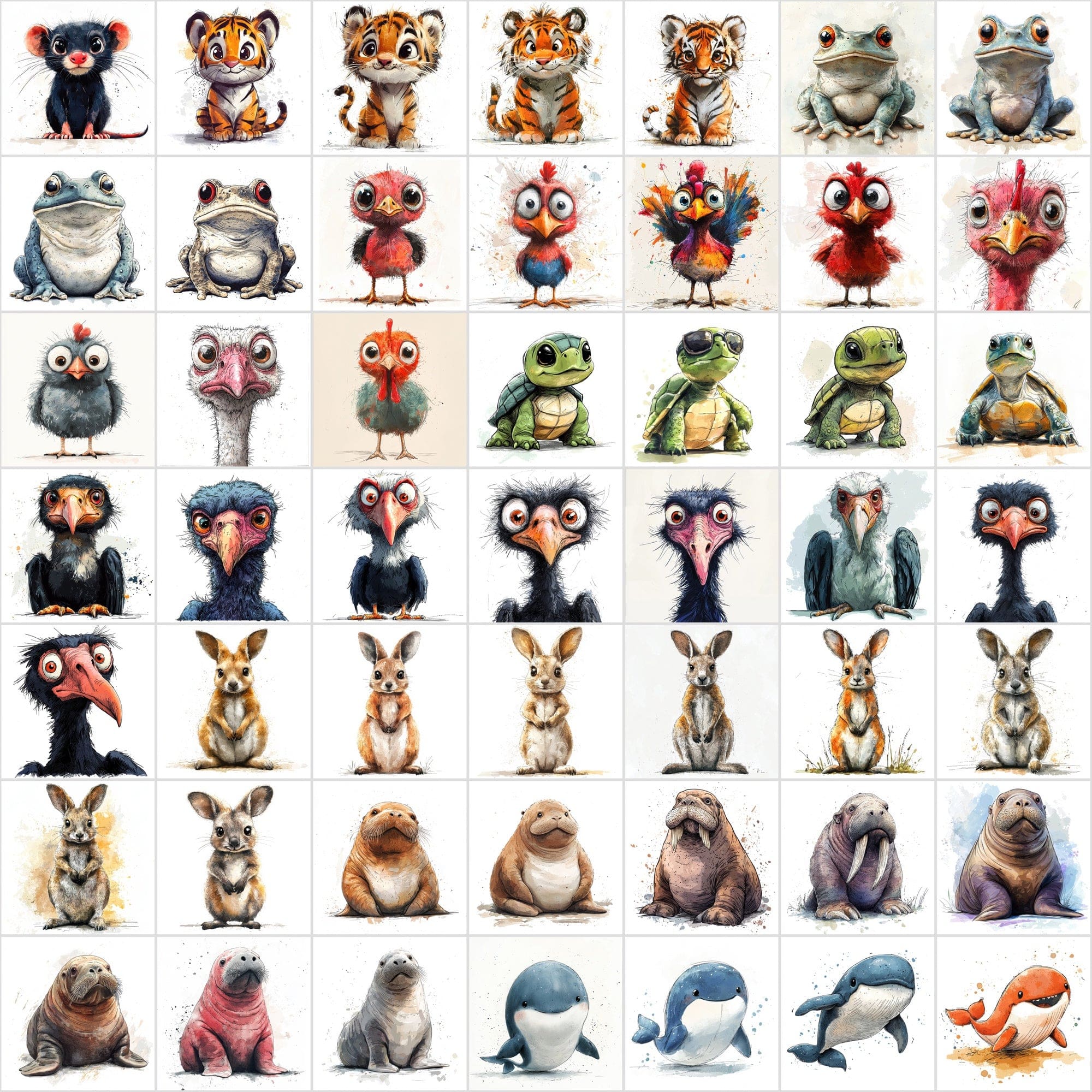 600 Animal Clipart Scribble-Style with Commercial License Digital Download Sumobundle