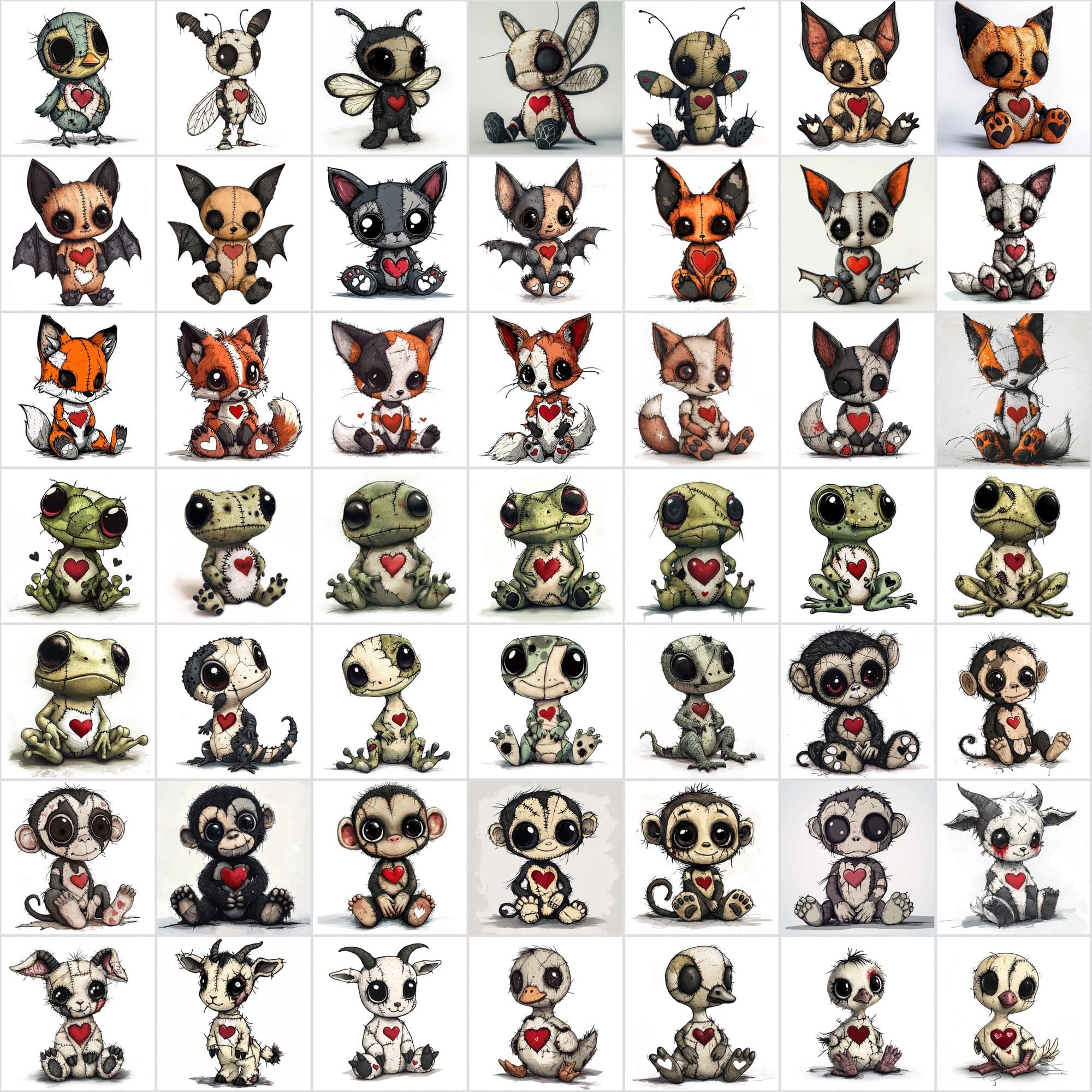 600 Cute Cartoon Baby Animal Patchwork Digital Download Sumobundle