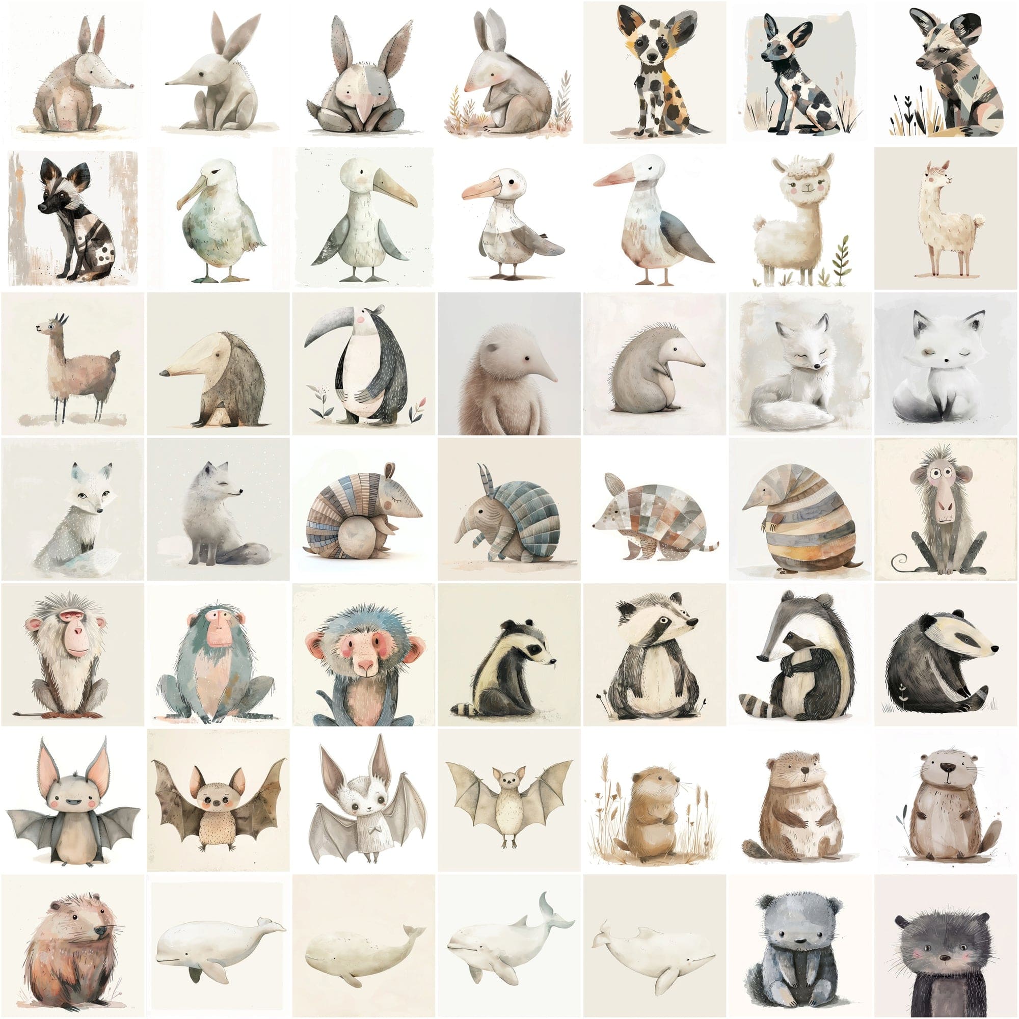 600 Cute Creatures - Whimsical Wildlife Collection Digital Download Sumobundle