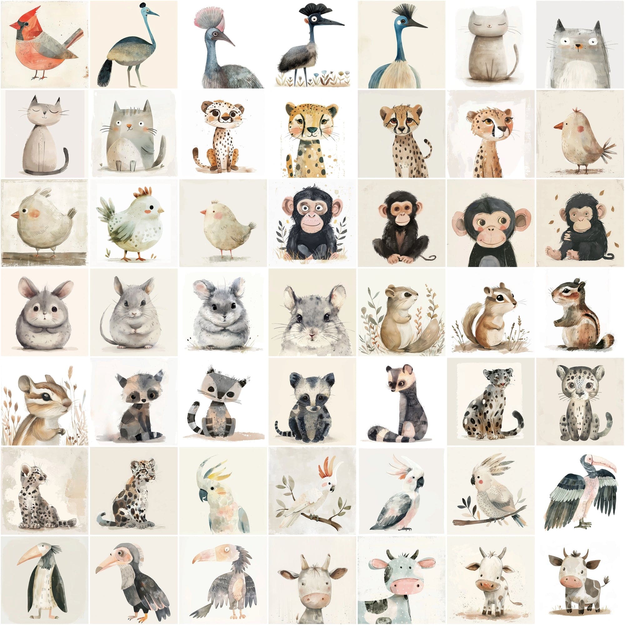 600 Cute Creatures - Whimsical Wildlife Collection Digital Download Sumobundle