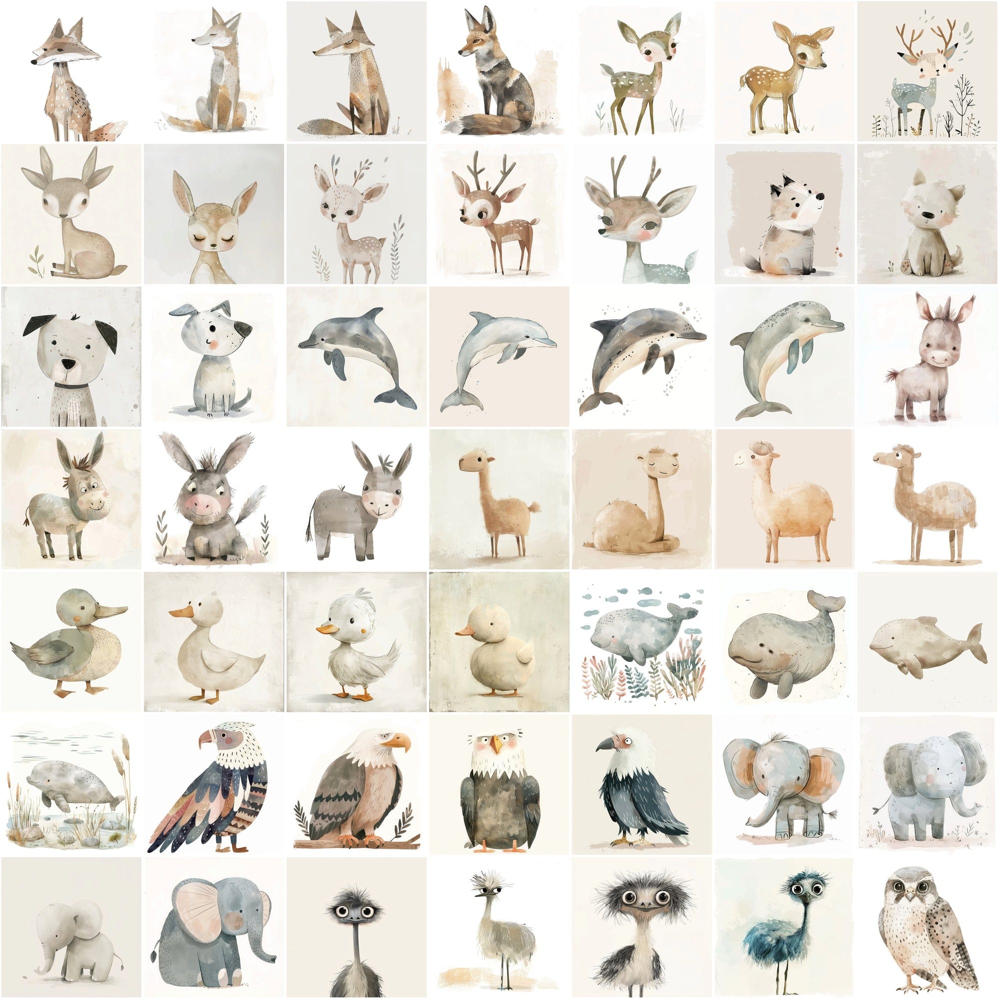 600 Cute Creatures - Whimsical Wildlife Collection Digital Download Sumobundle