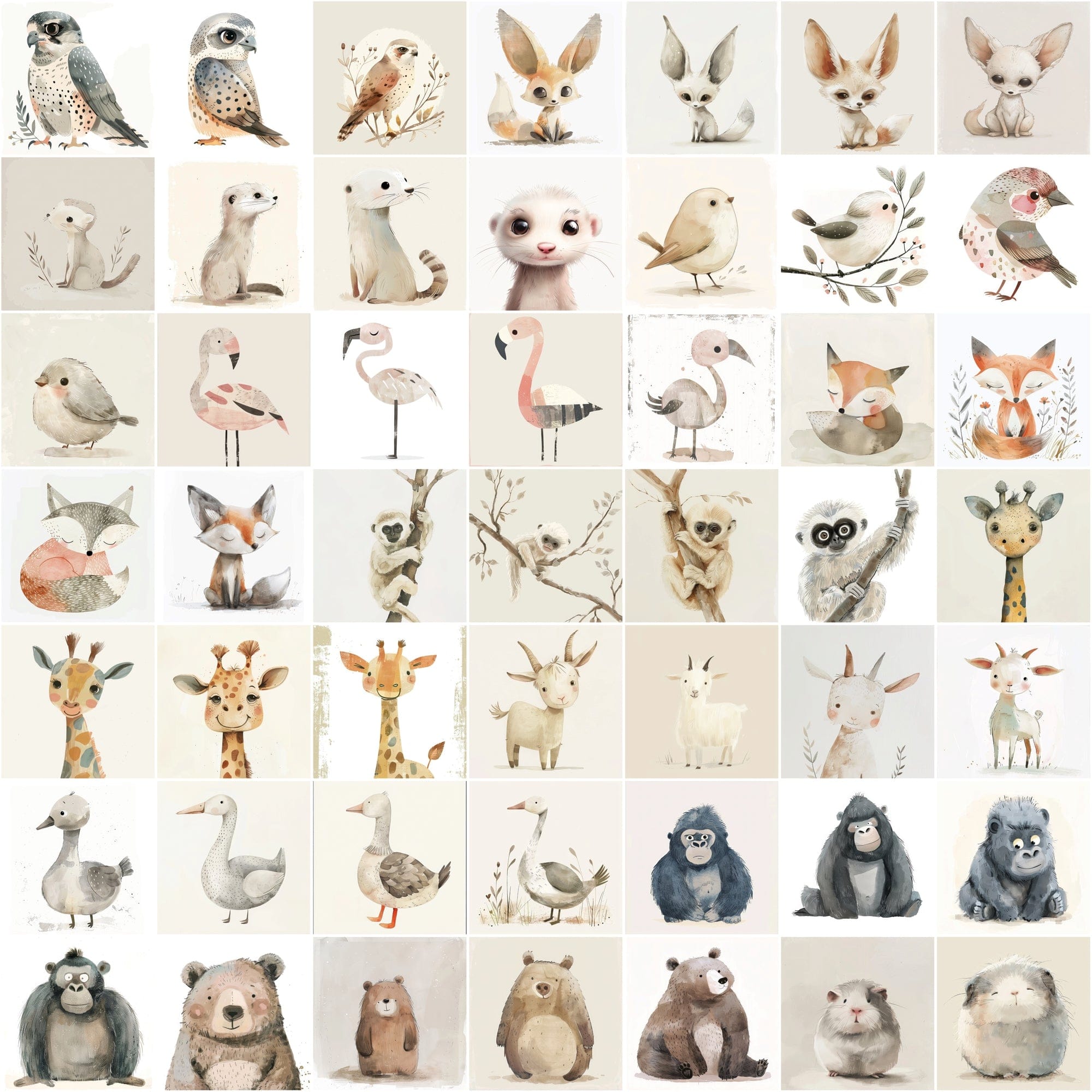 600 Cute Creatures - Whimsical Wildlife Collection Digital Download Sumobundle