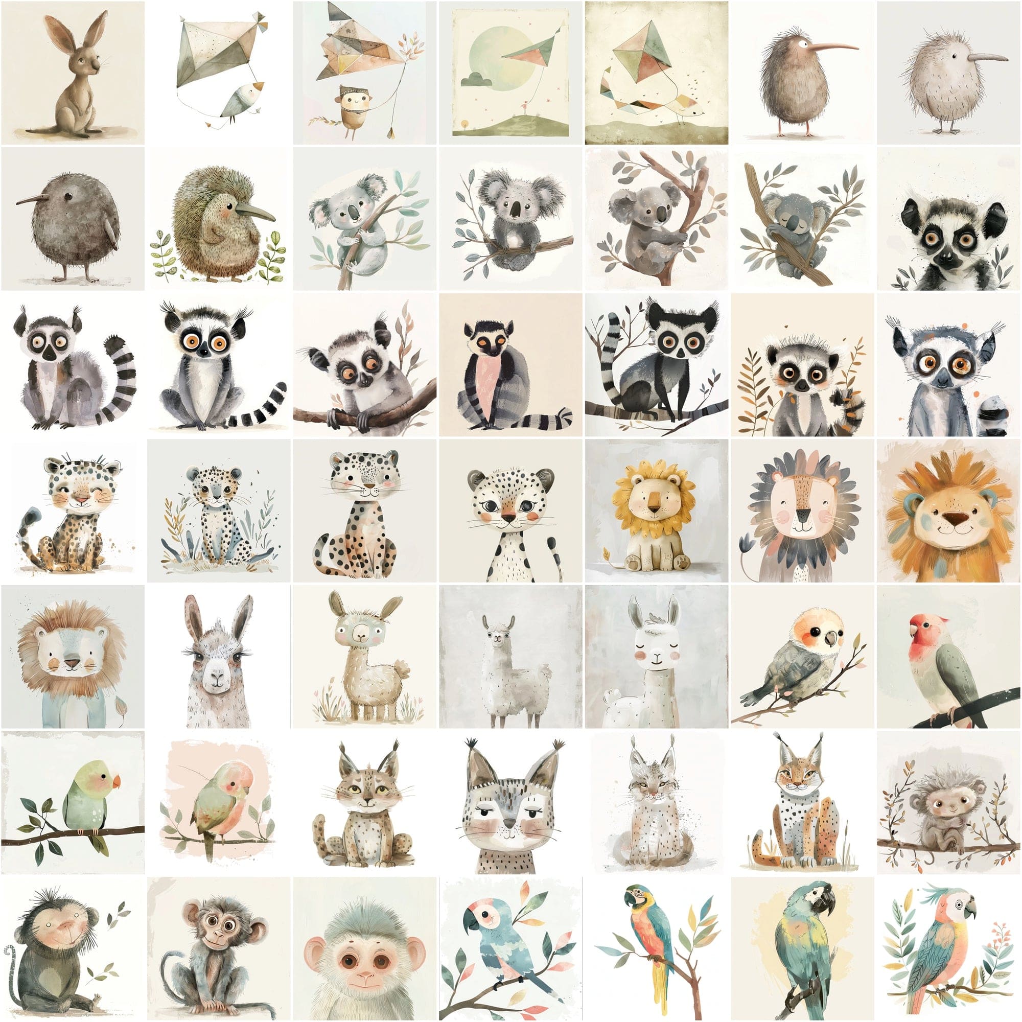 600 Cute Creatures - Whimsical Wildlife Collection Digital Download Sumobundle