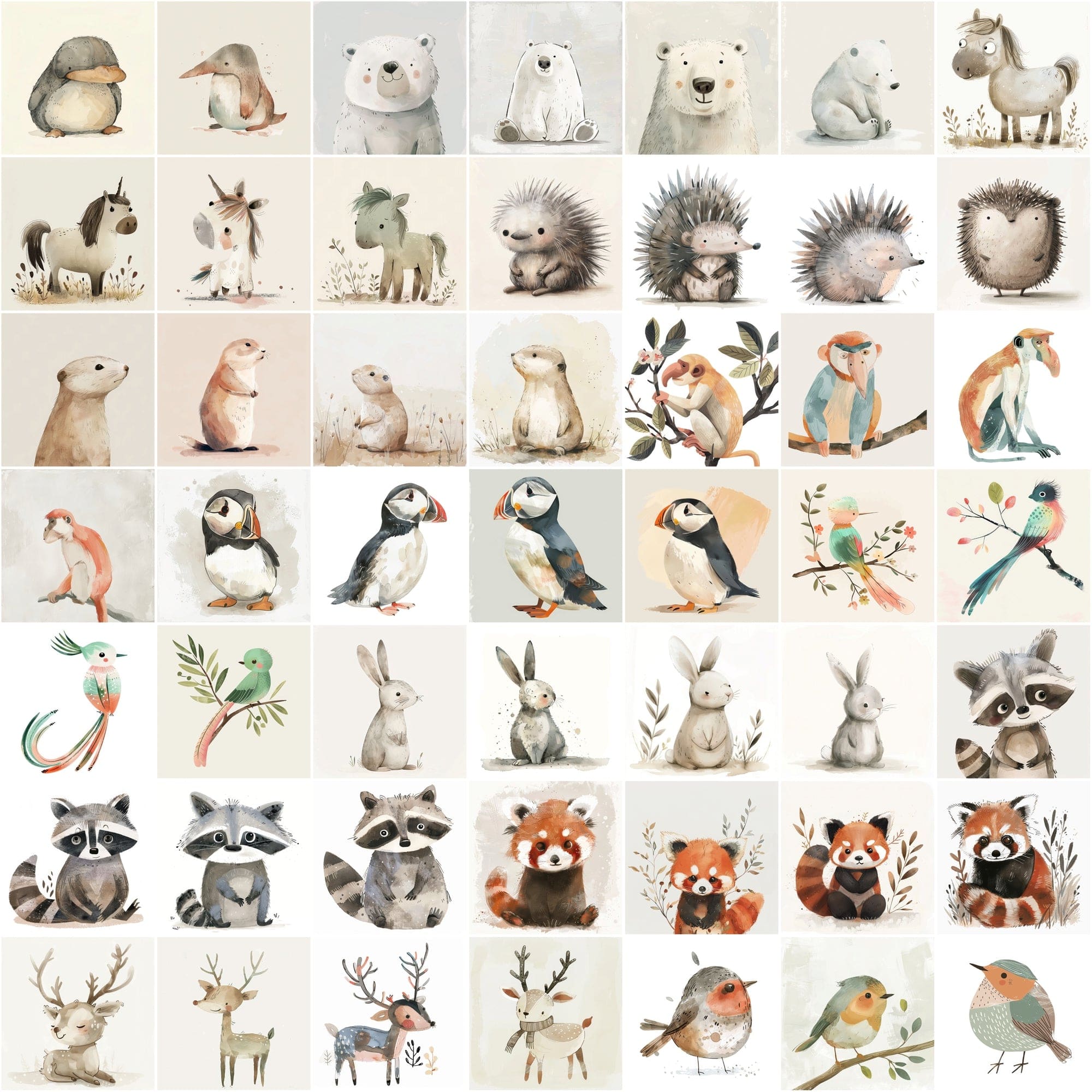 600 Cute Creatures - Whimsical Wildlife Collection Digital Download Sumobundle