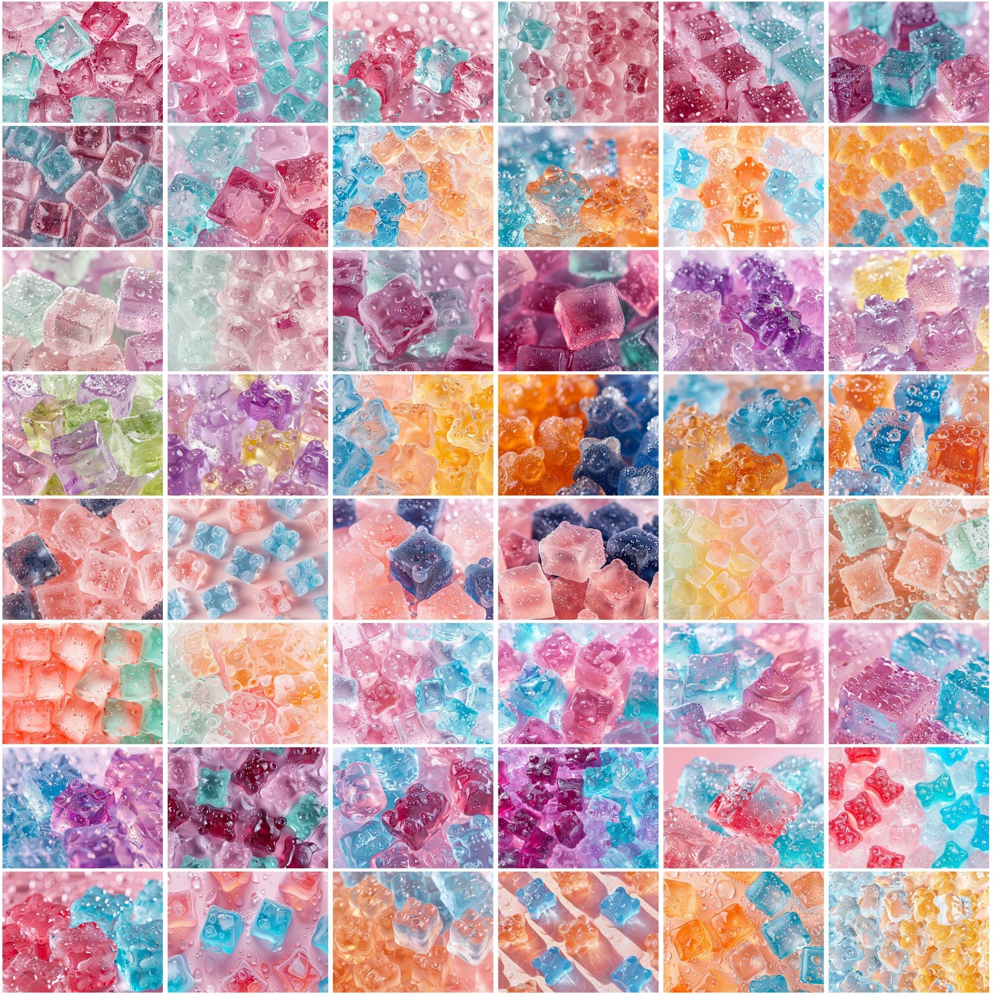 600 High-Resolution Gummy and Ice Cube Images Digital Download Sumobundle