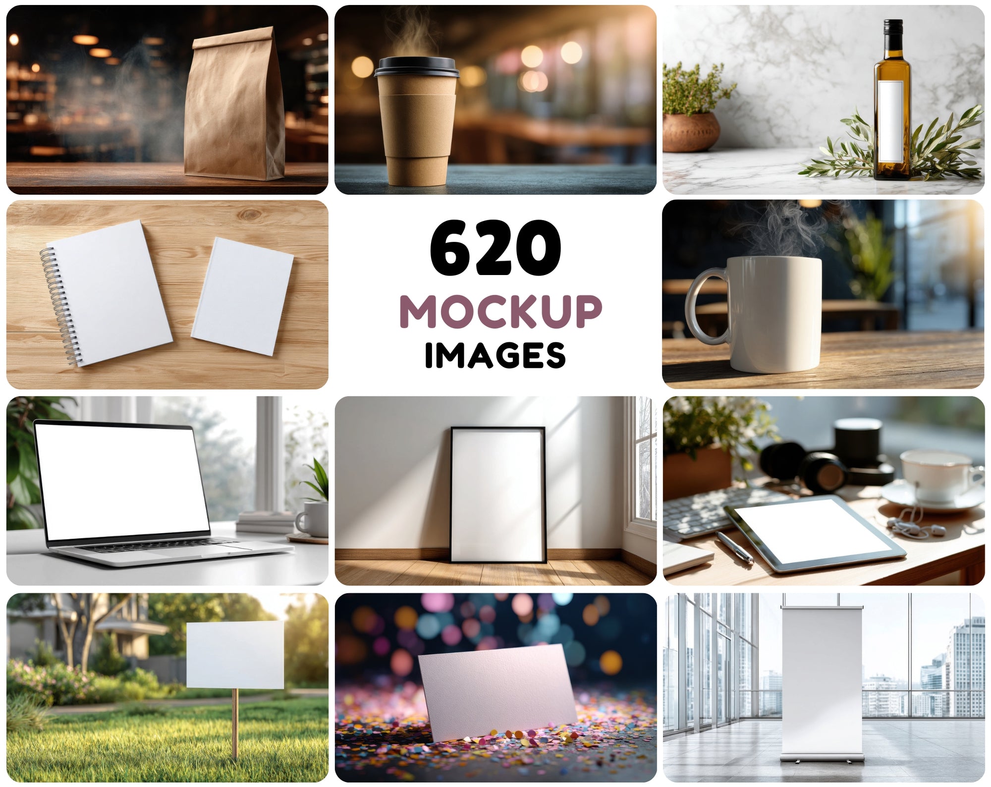 625 Mockup Images Bundle - Magazine, Phone, Packaging, Apparel & More