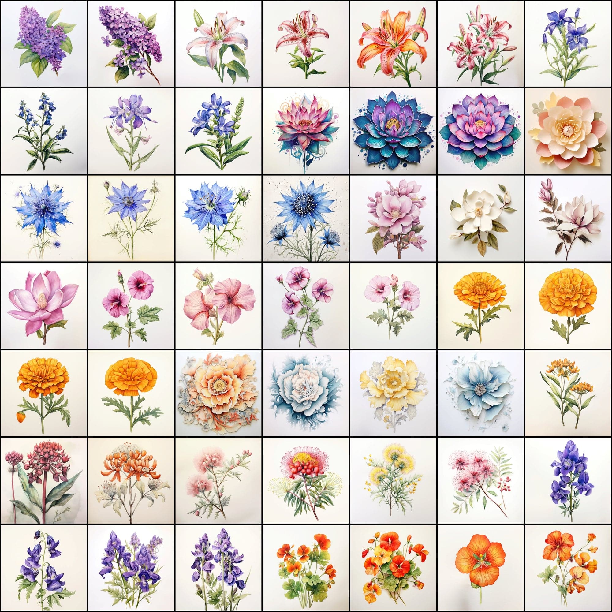630 Flower PNG Images with Transparent Backgrounds & Commercial License Digital Download Sumobundle