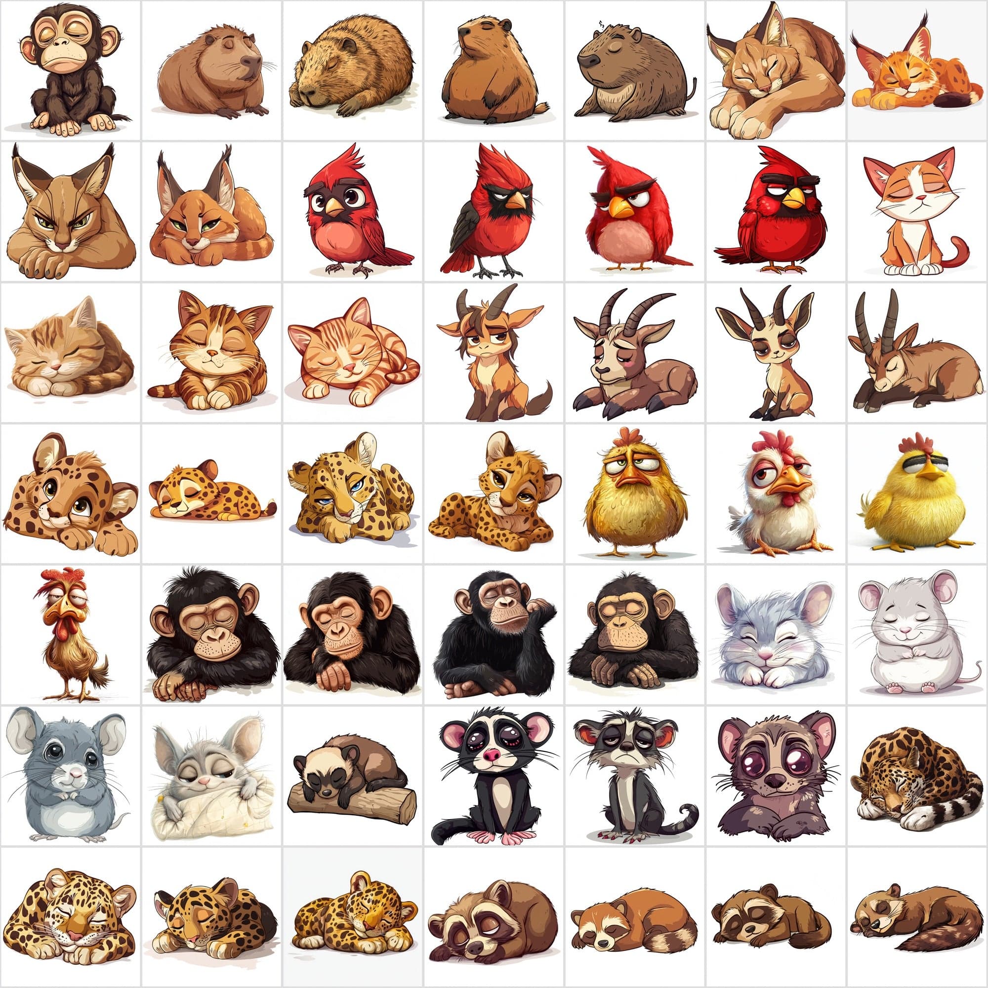 635 Adorable Sleepy and Tiered Animal Images Digital Download Sumobundle