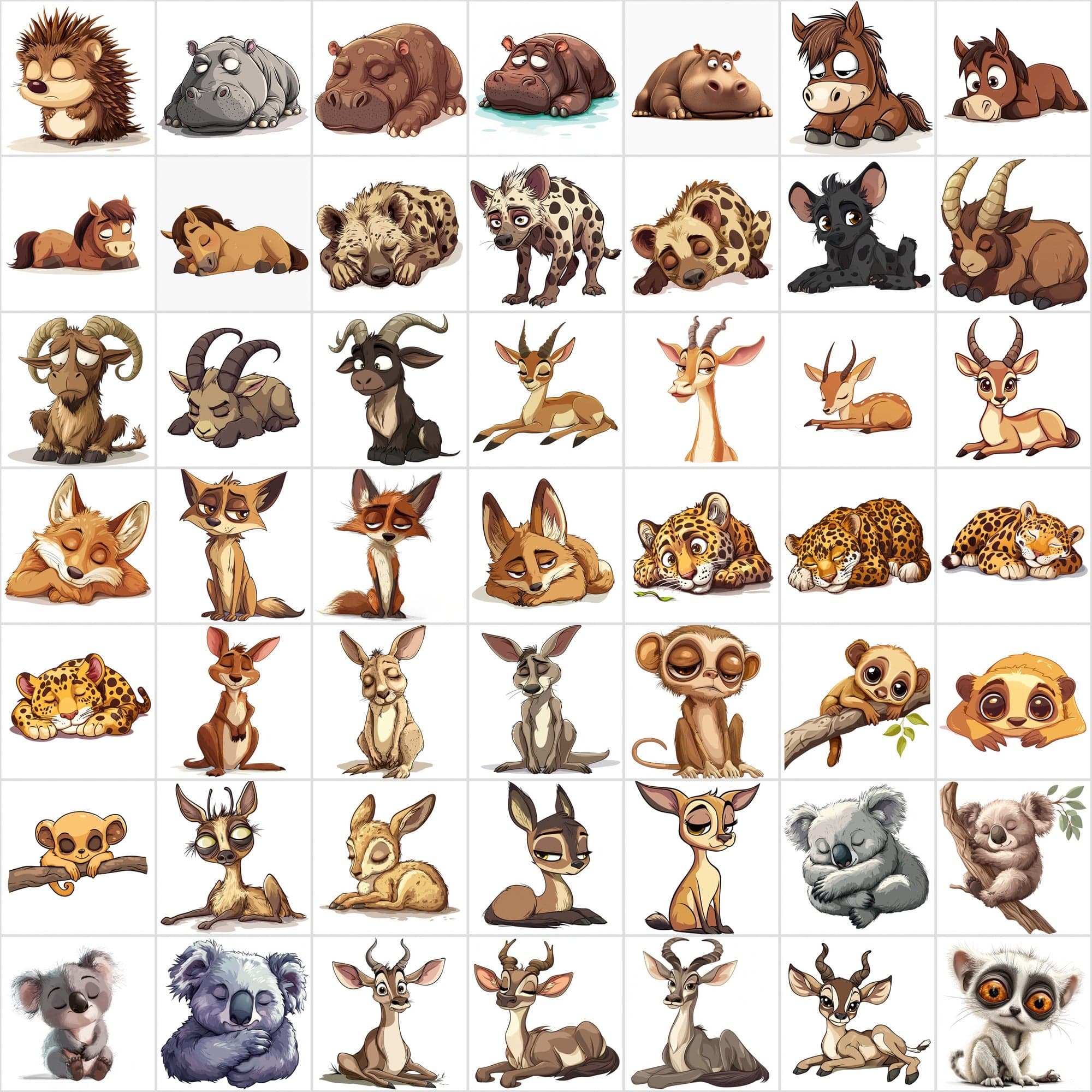 635 Adorable Sleepy and Tiered Animal Images Digital Download Sumobundle