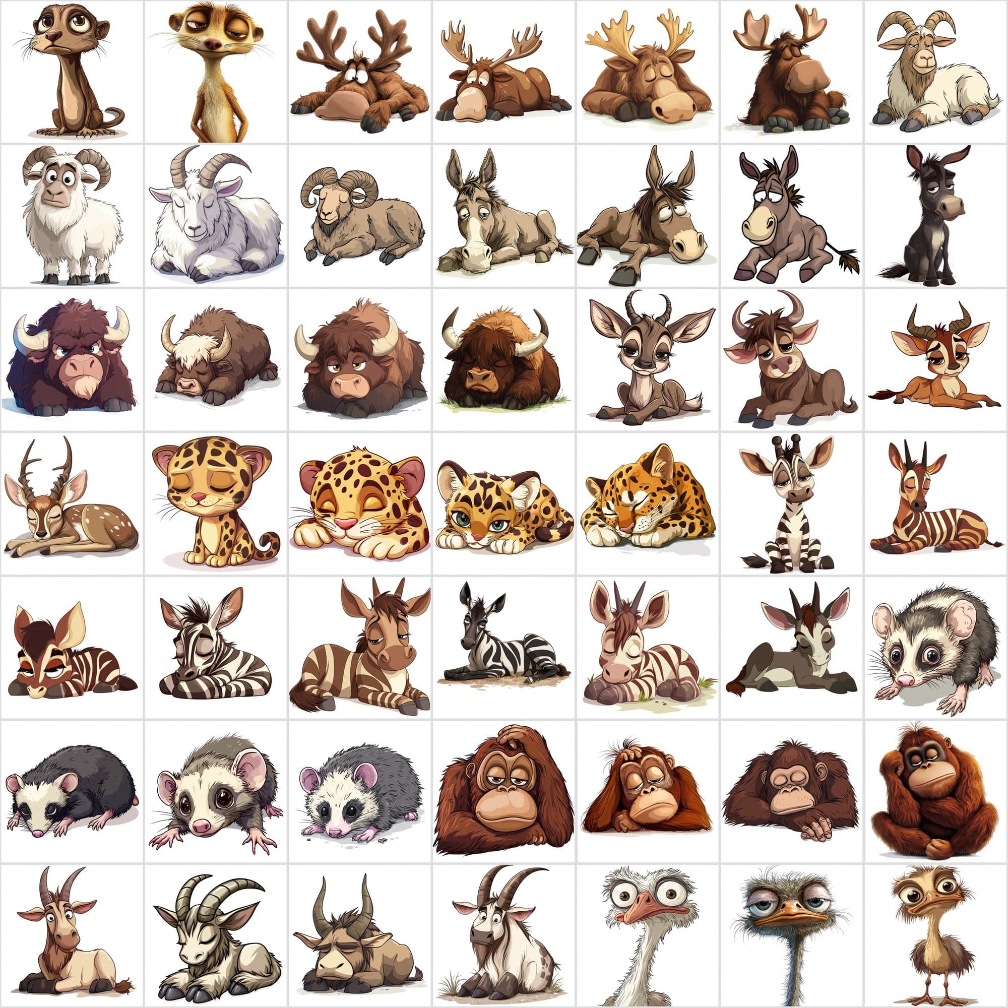 635 Adorable Sleepy and Tiered Animal Images Digital Download Sumobundle
