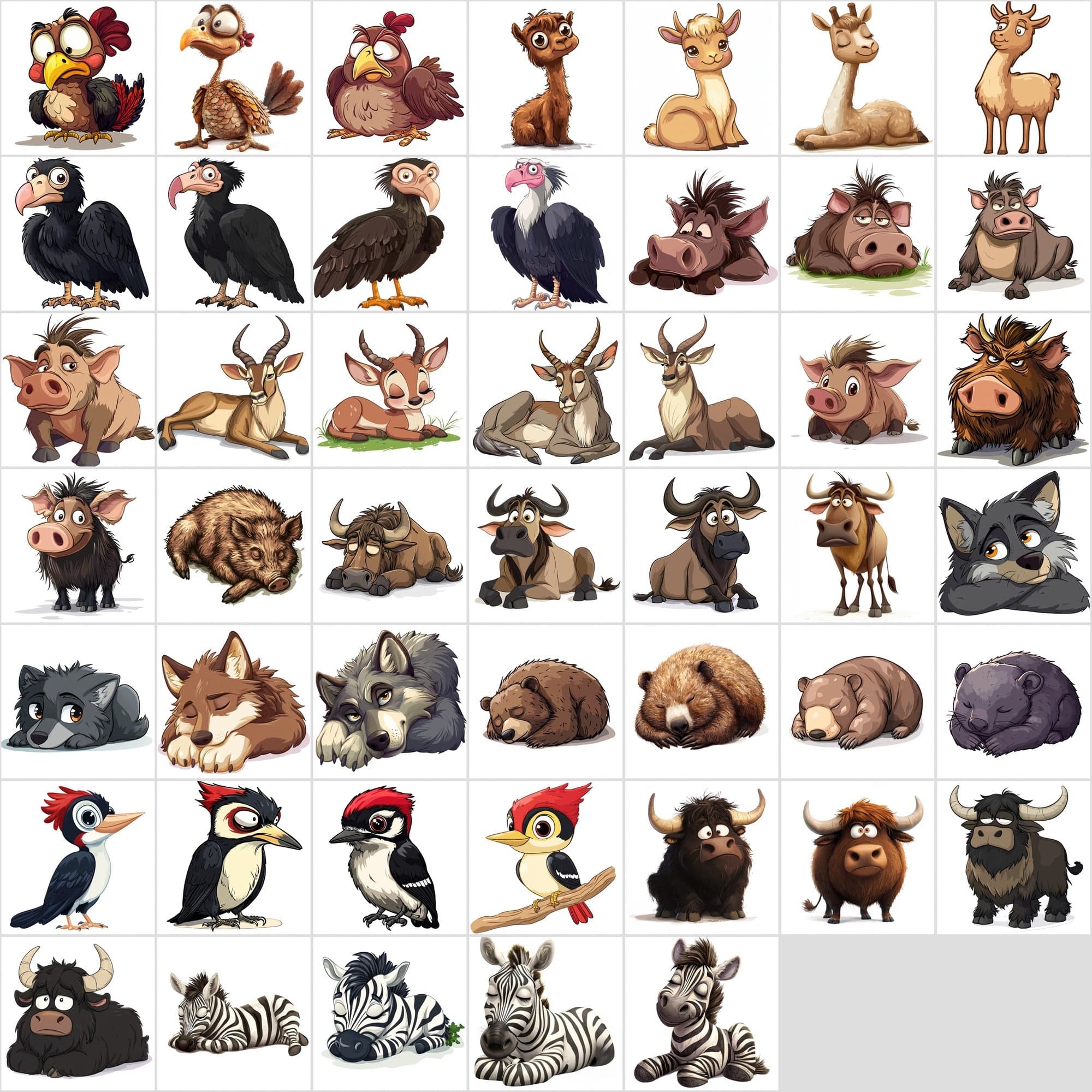 635 Adorable Sleepy and Tiered Animal Images Digital Download Sumobundle