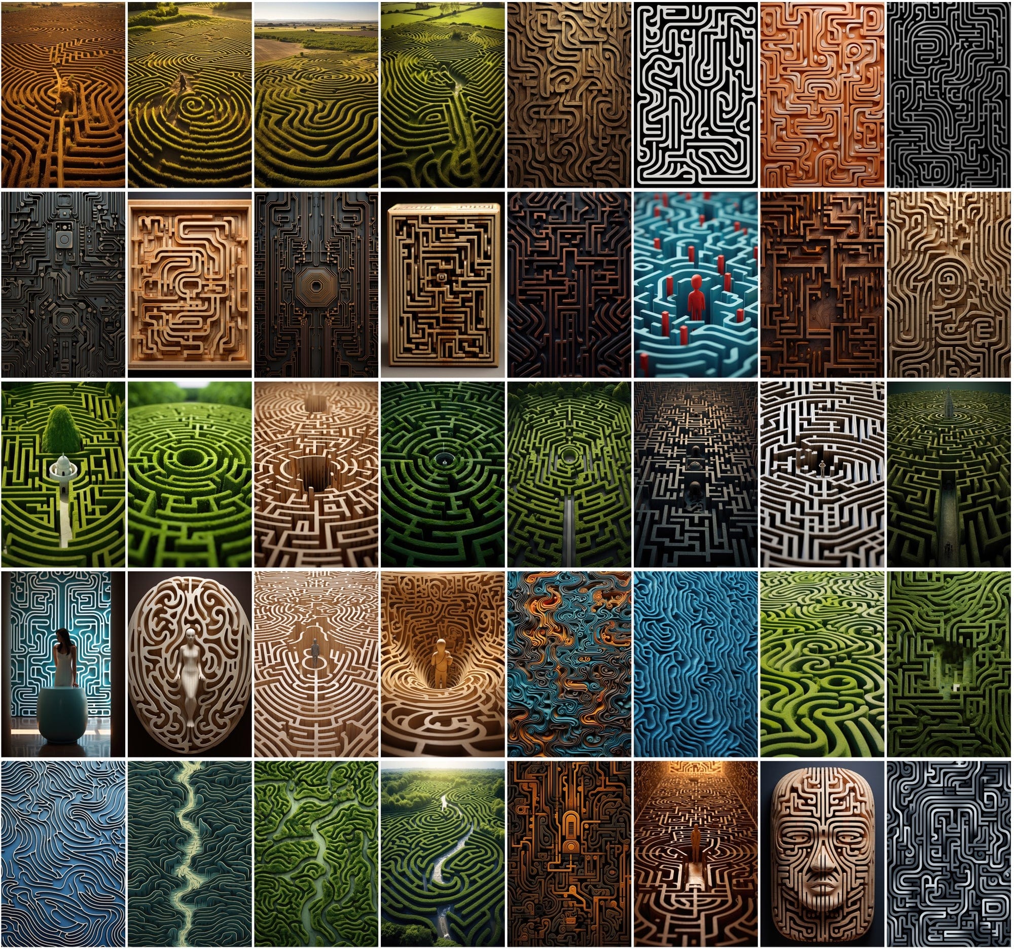650 Colorful Maze Patterns, High-Resolution JPGs with Commercial License Digital Download Sumobundle