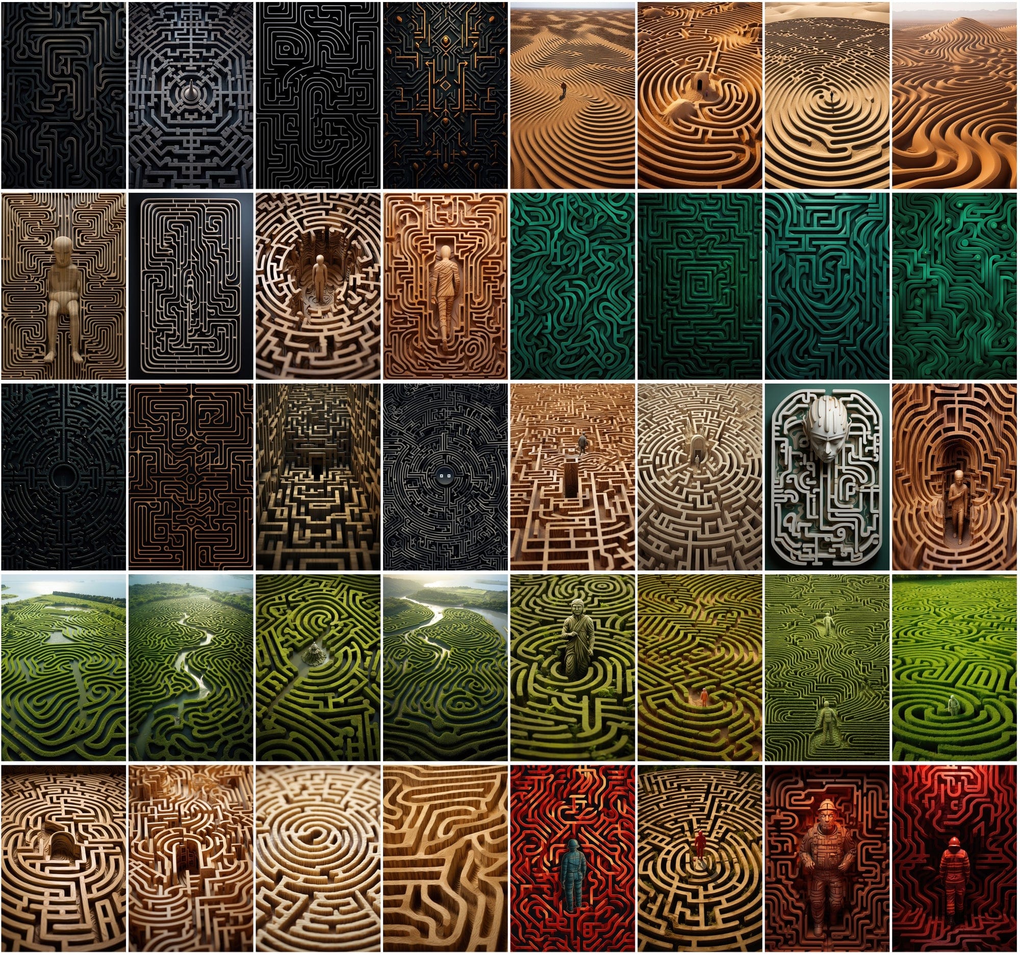 650 Colorful Maze Patterns, High-Resolution JPGs with Commercial License Digital Download Sumobundle
