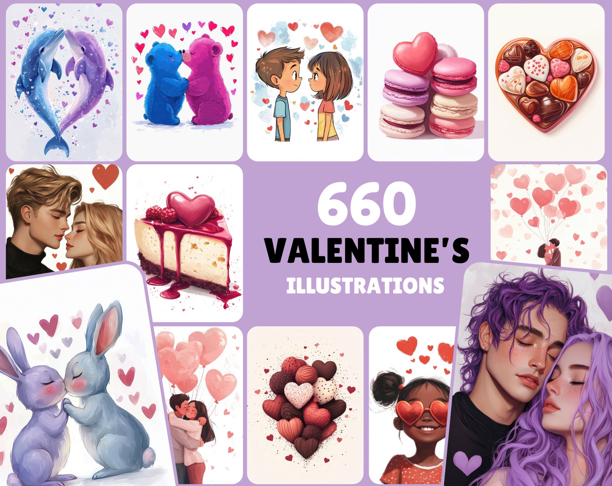 660 Valentine’s Day Lover Illustrations