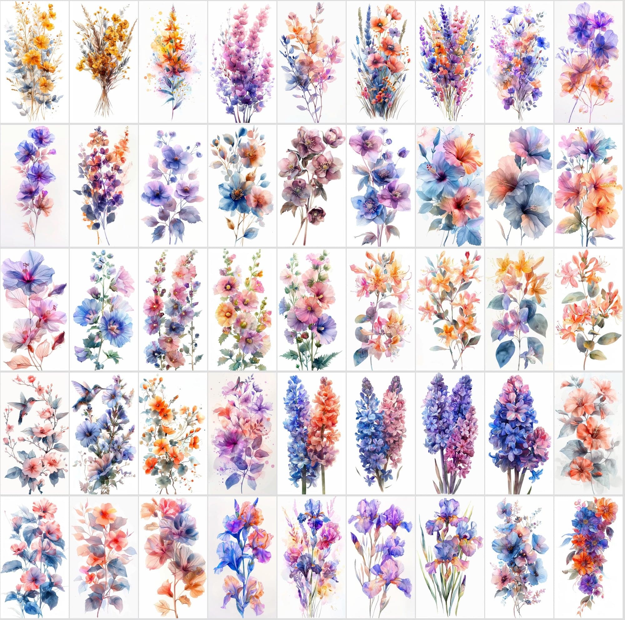 700 High-Resolution Flower Bouquet Images with Pastel Colors – Includes 570 with Transparent Backgrounds Digital Download Sumobundle