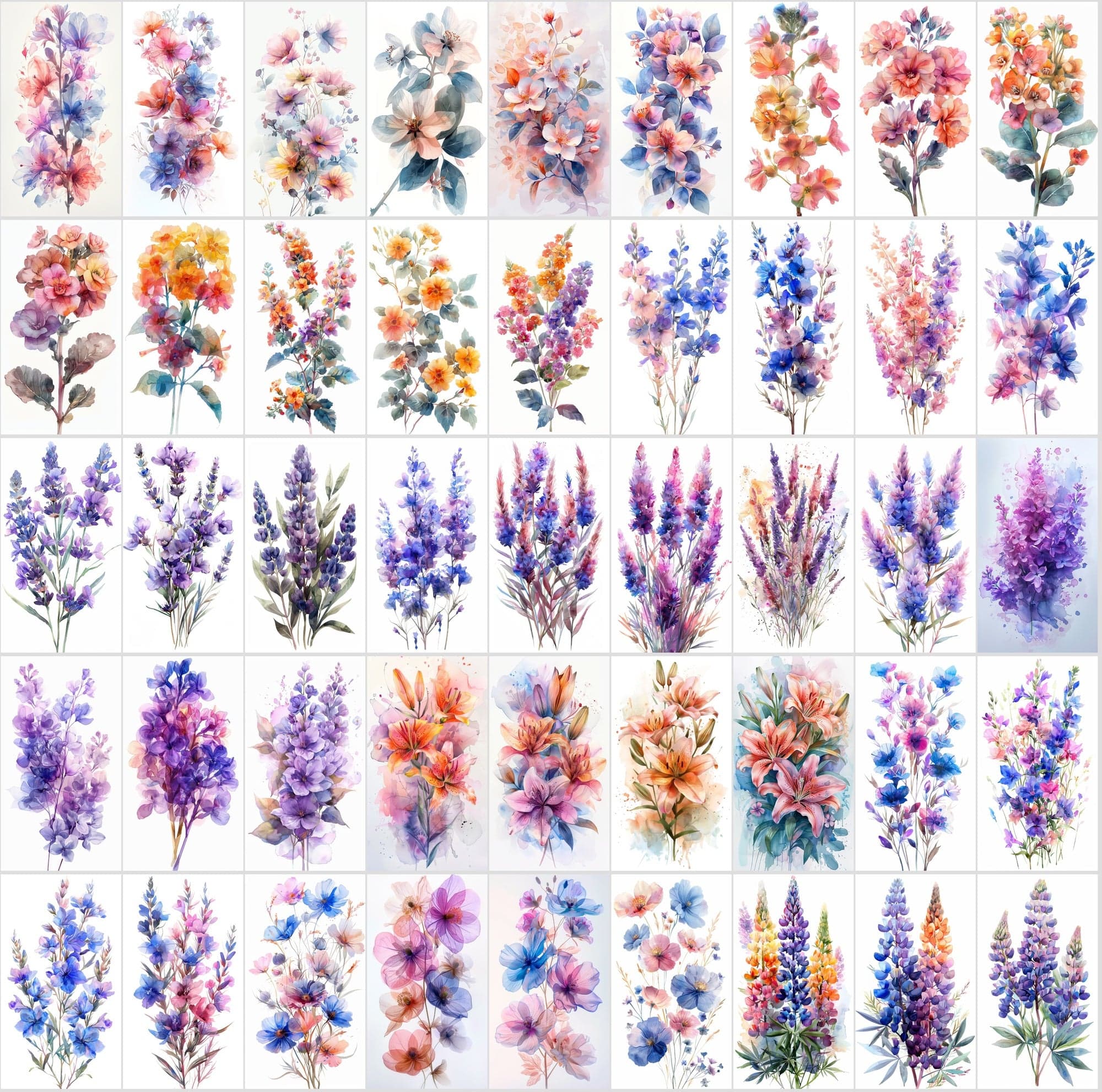 700 High-Resolution Flower Bouquet Images with Pastel Colors – Includes 570 with Transparent Backgrounds Digital Download Sumobundle