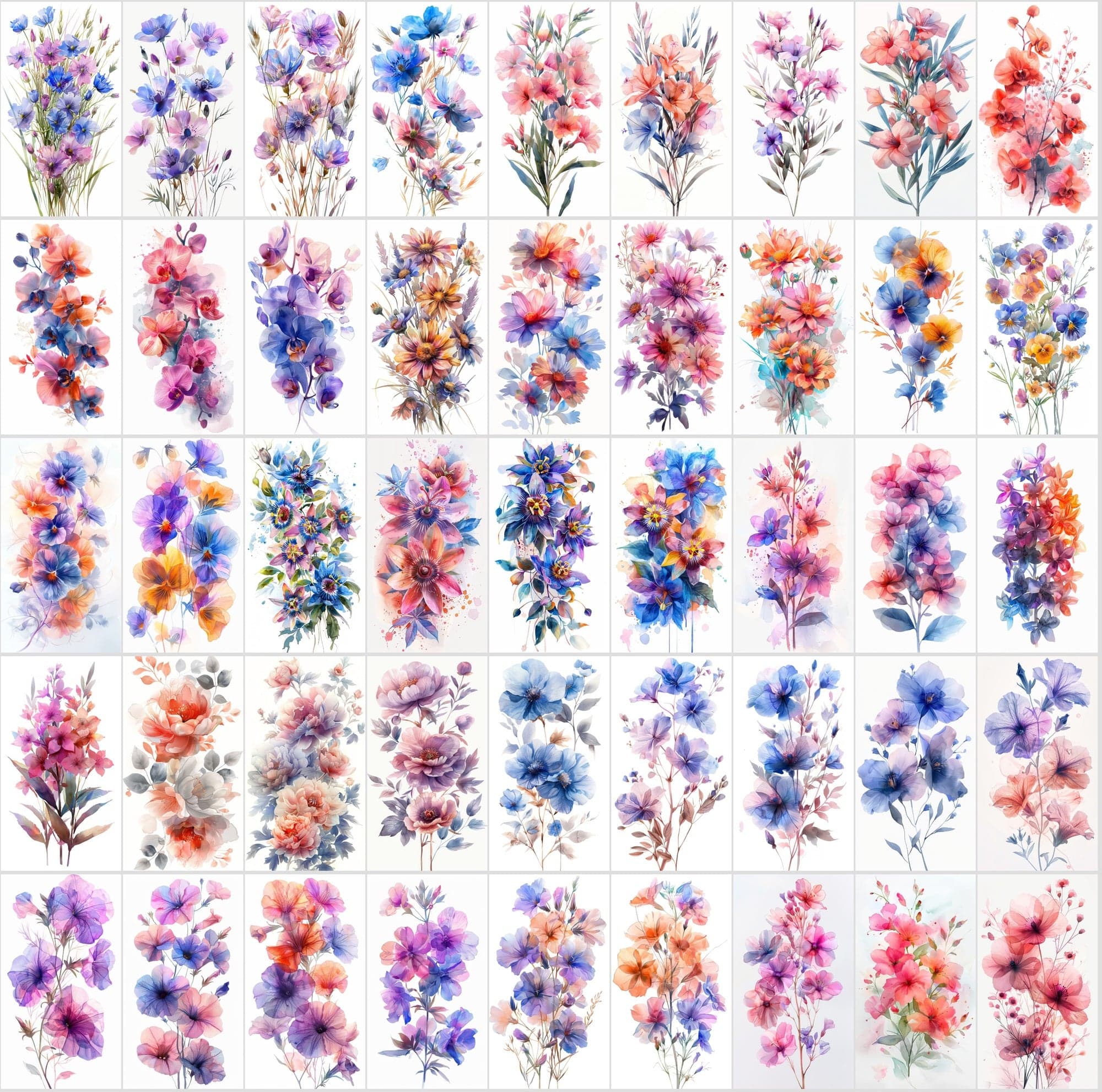 700 High-Resolution Flower Bouquet Images with Pastel Colors – Includes 570 with Transparent Backgrounds Digital Download Sumobundle