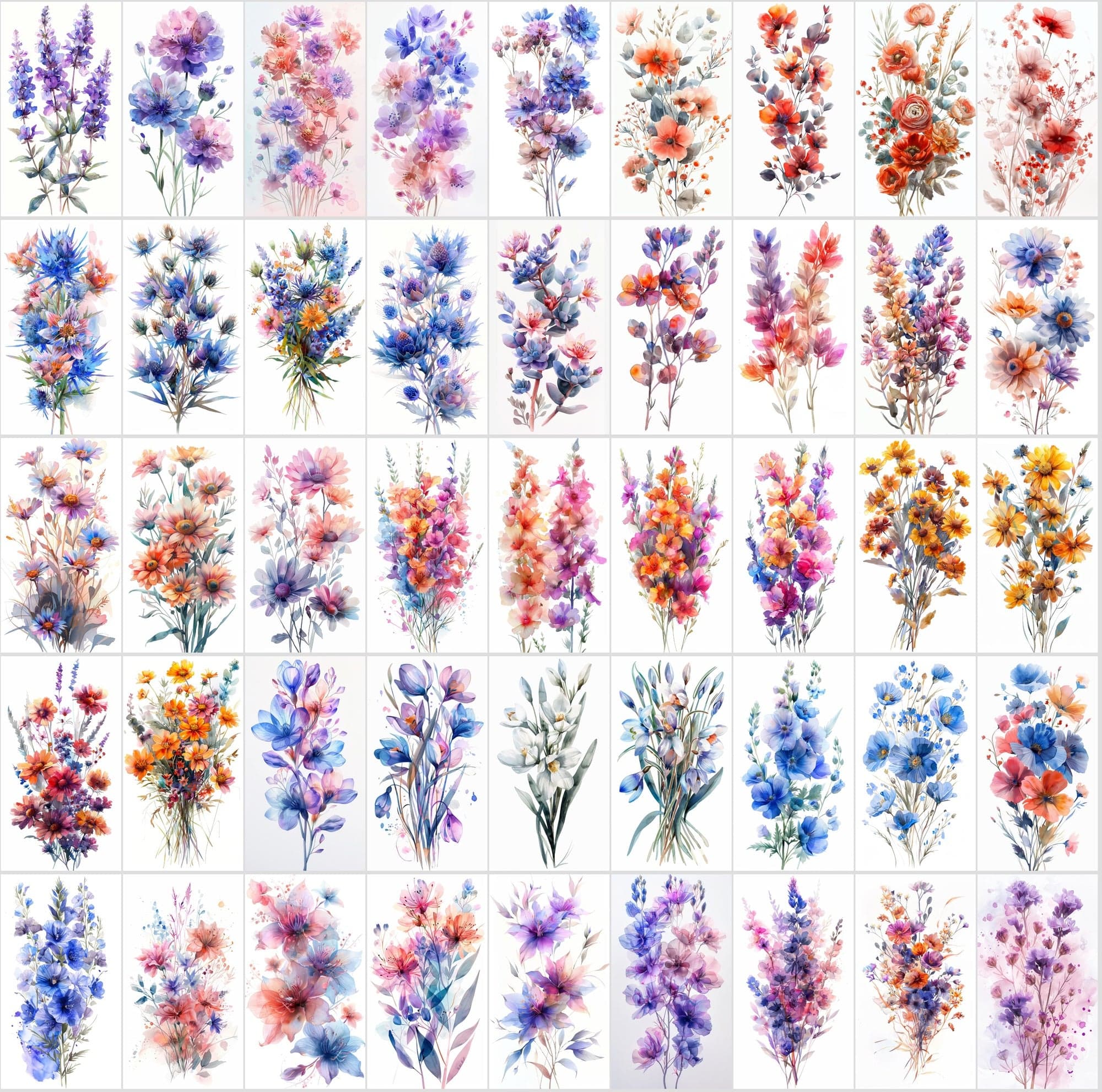 700 High-Resolution Flower Bouquet Images with Pastel Colors – Includes 570 with Transparent Backgrounds Digital Download Sumobundle
