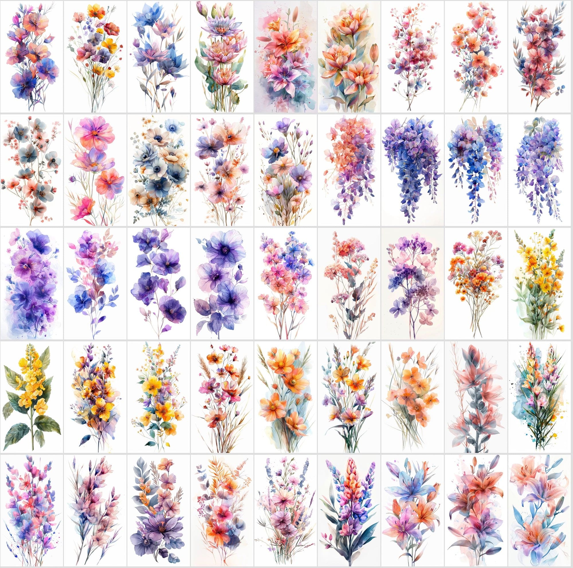 700 High-Resolution Flower Bouquet Images with Pastel Colors – Includes 570 with Transparent Backgrounds Digital Download Sumobundle