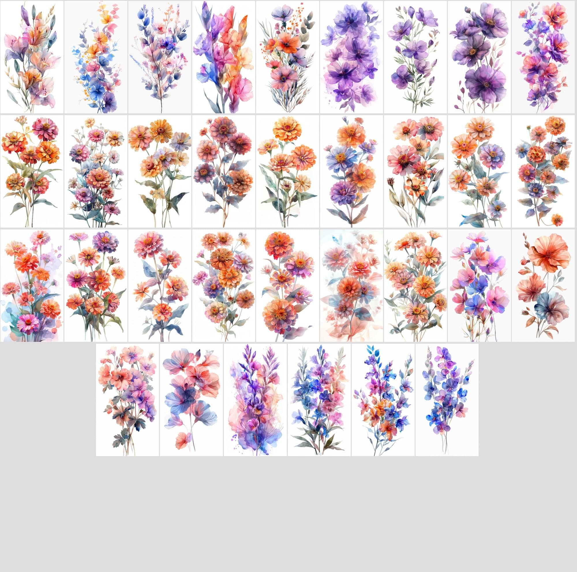 700 High-Resolution Flower Bouquet Images with Pastel Colors – Includes 570 with Transparent Backgrounds Digital Download Sumobundle