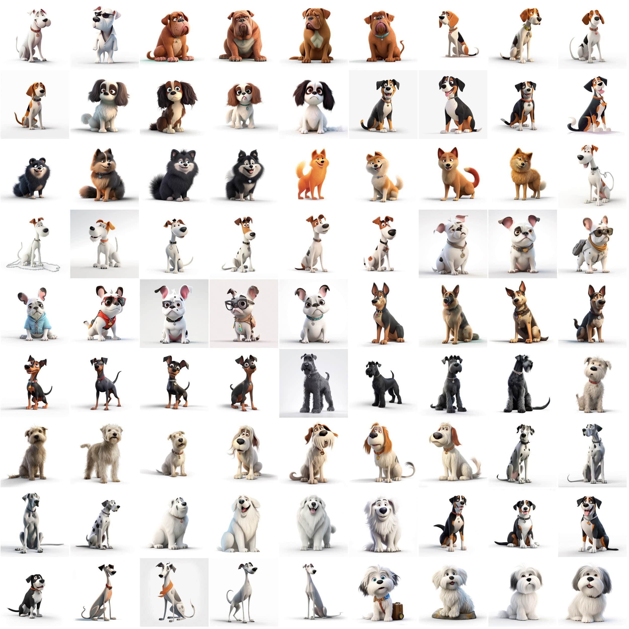 750 Cute Dog Breed Images Bundle - Digital Art Collection for Dog Lovers, Scrapbooking, and Crafts, Transparent PNG dog breed collection Digital Download Sumobundle