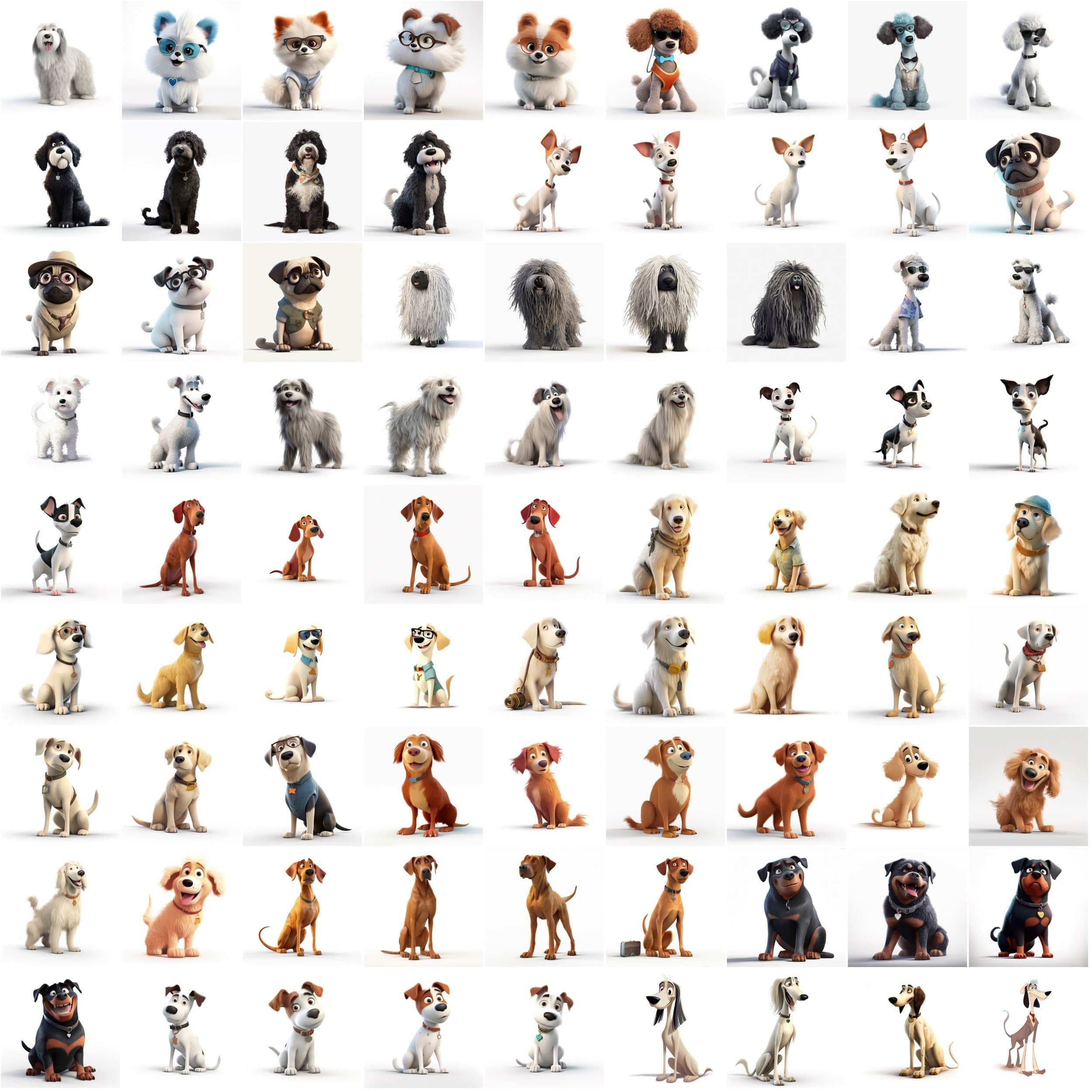 750 Cute Dog Breed Images Bundle - Digital Art Collection for Dog Lovers, Scrapbooking, and Crafts, Transparent PNG dog breed collection Digital Download Sumobundle