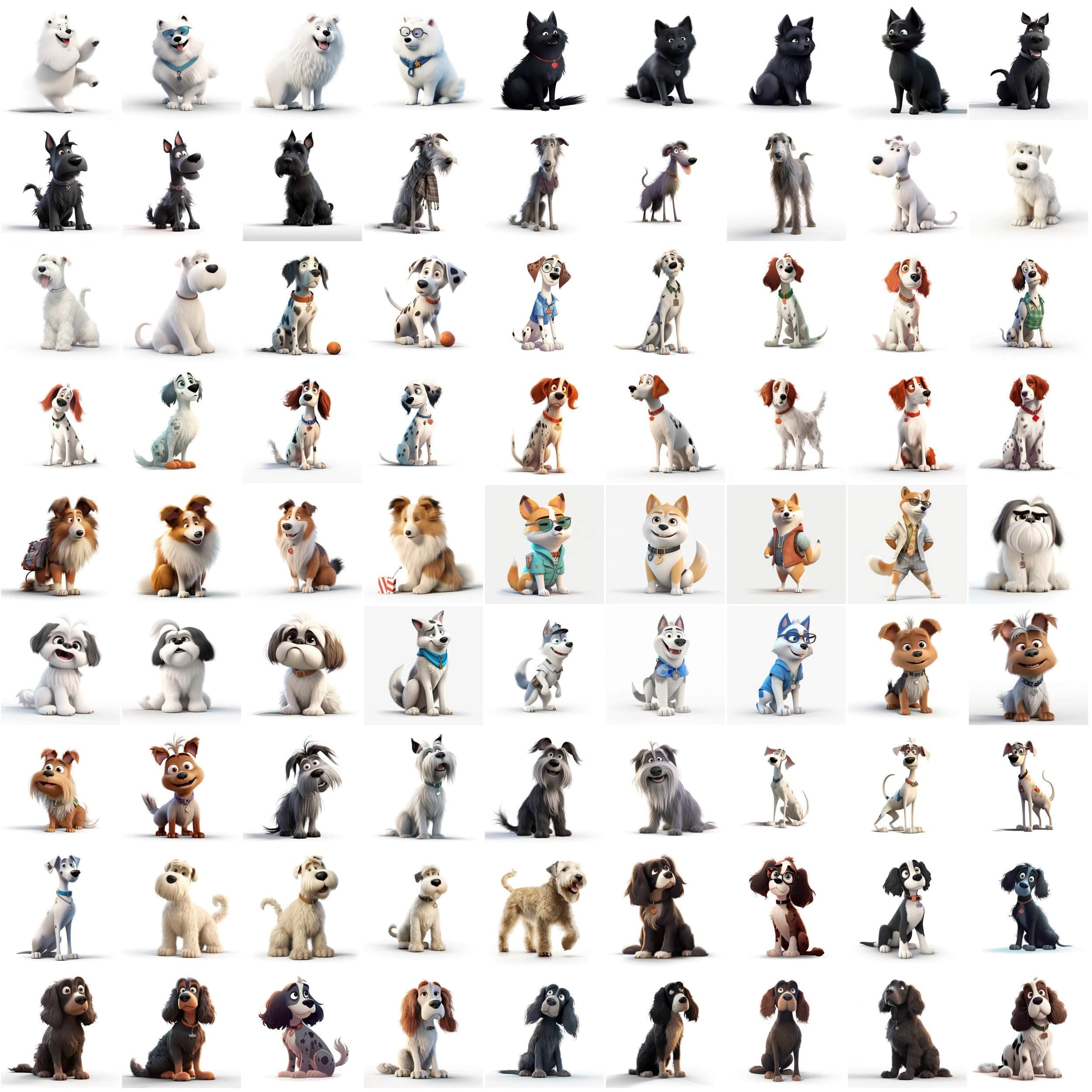 750 Cute Dog Breed Images Bundle - Digital Art Collection for Dog Lovers, Scrapbooking, and Crafts, Transparent PNG dog breed collection Digital Download Sumobundle