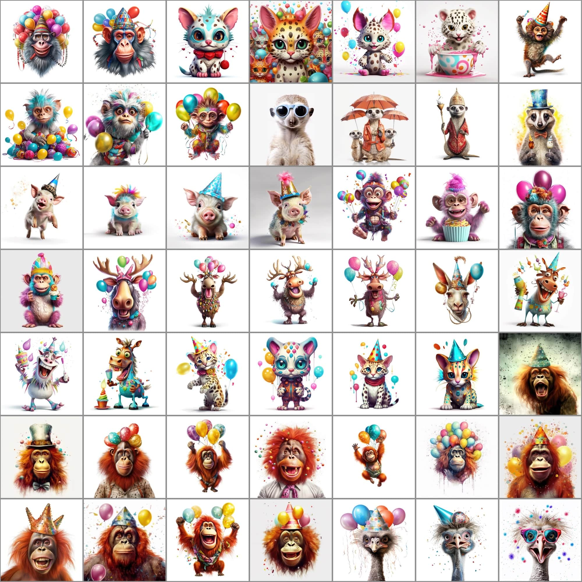 780+ Funny Animal PNG Images - Hyperrealistic & Colorful, Commercial License Digital Download Sumobundle