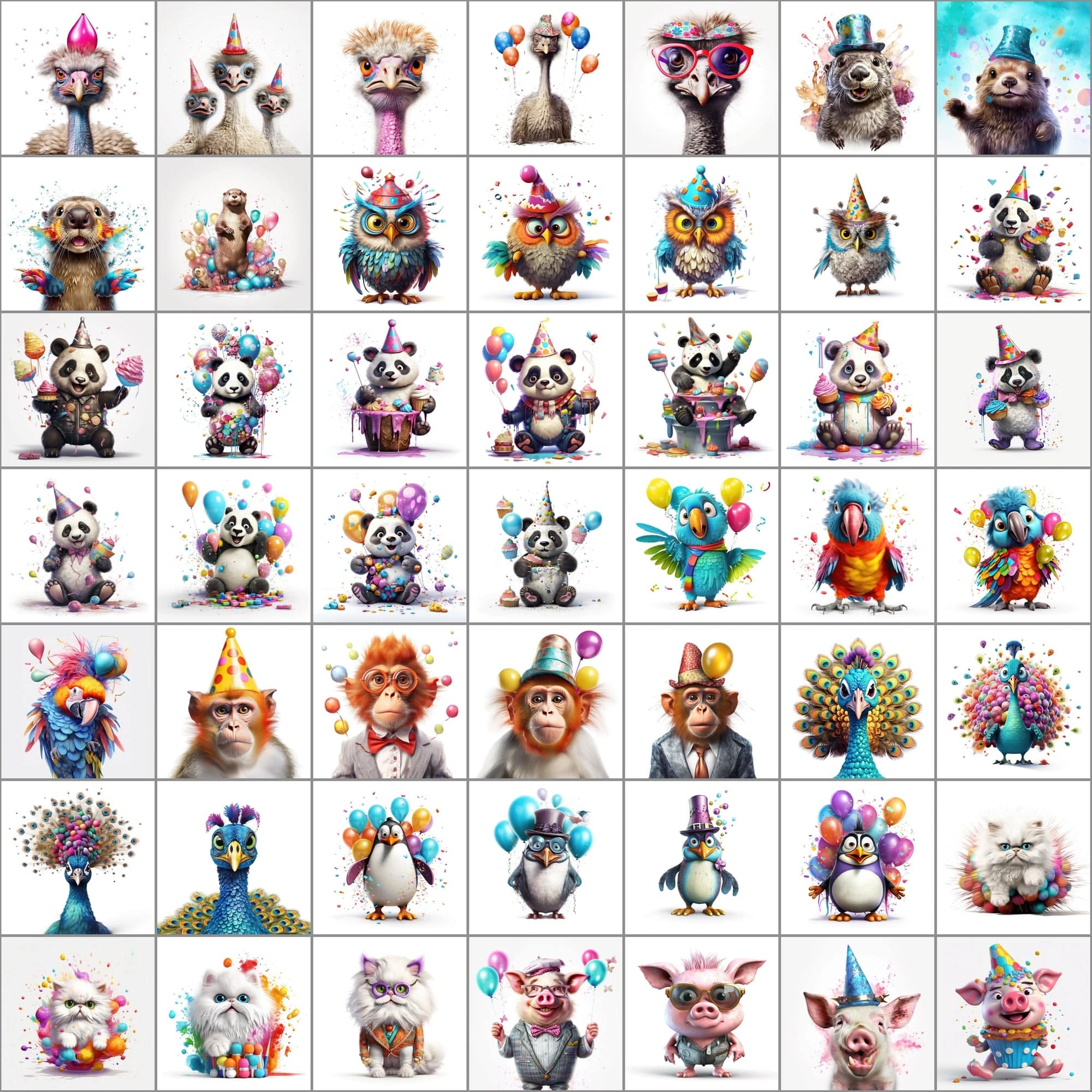 780+ Funny Animal PNG Images - Hyperrealistic & Colorful, Commercial License Digital Download Sumobundle