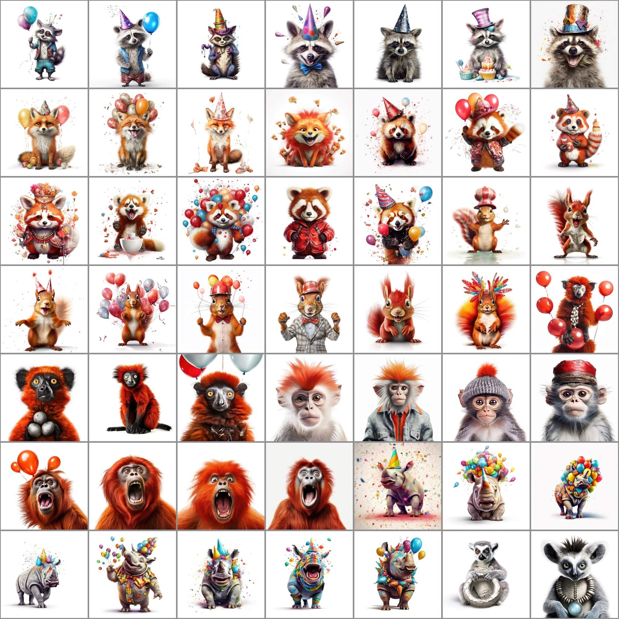 780+ Funny Animal PNG Images - Hyperrealistic & Colorful, Commercial License Digital Download Sumobundle