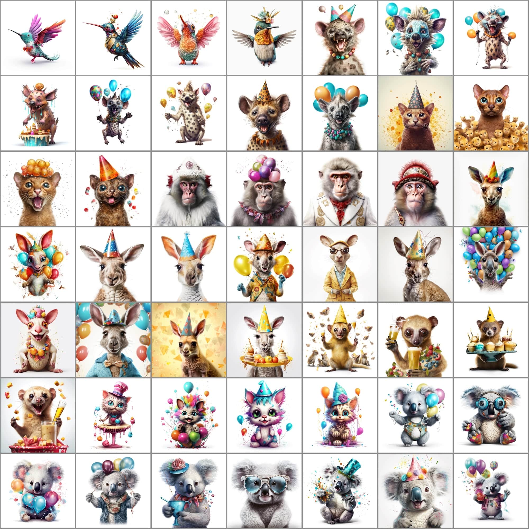 780+ Funny Animal PNG Images - Hyperrealistic & Colorful, Commercial License Digital Download Sumobundle