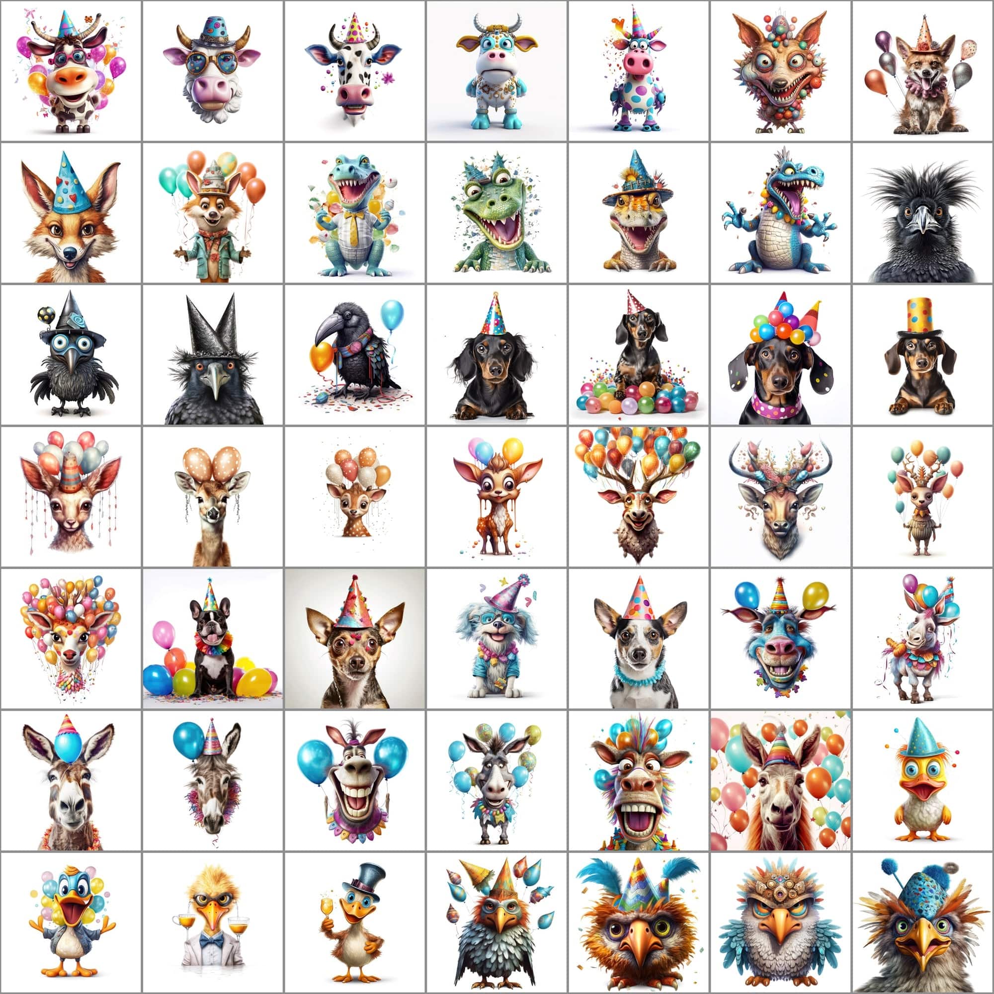 780+ Funny Animal PNG Images - Hyperrealistic & Colorful, Commercial License Digital Download Sumobundle
