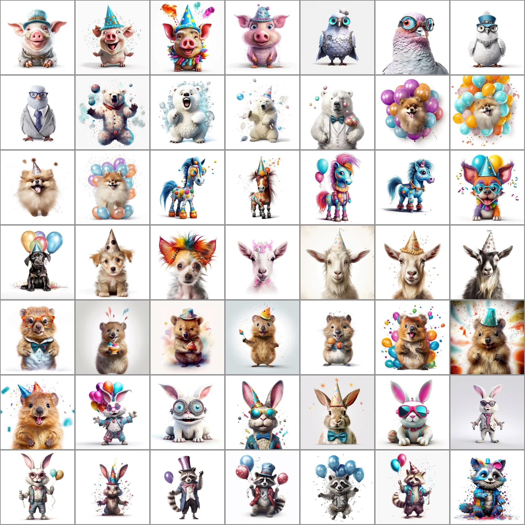 780+ Funny Animal PNG Images - Hyperrealistic & Colorful, Commercial License Digital Download Sumobundle