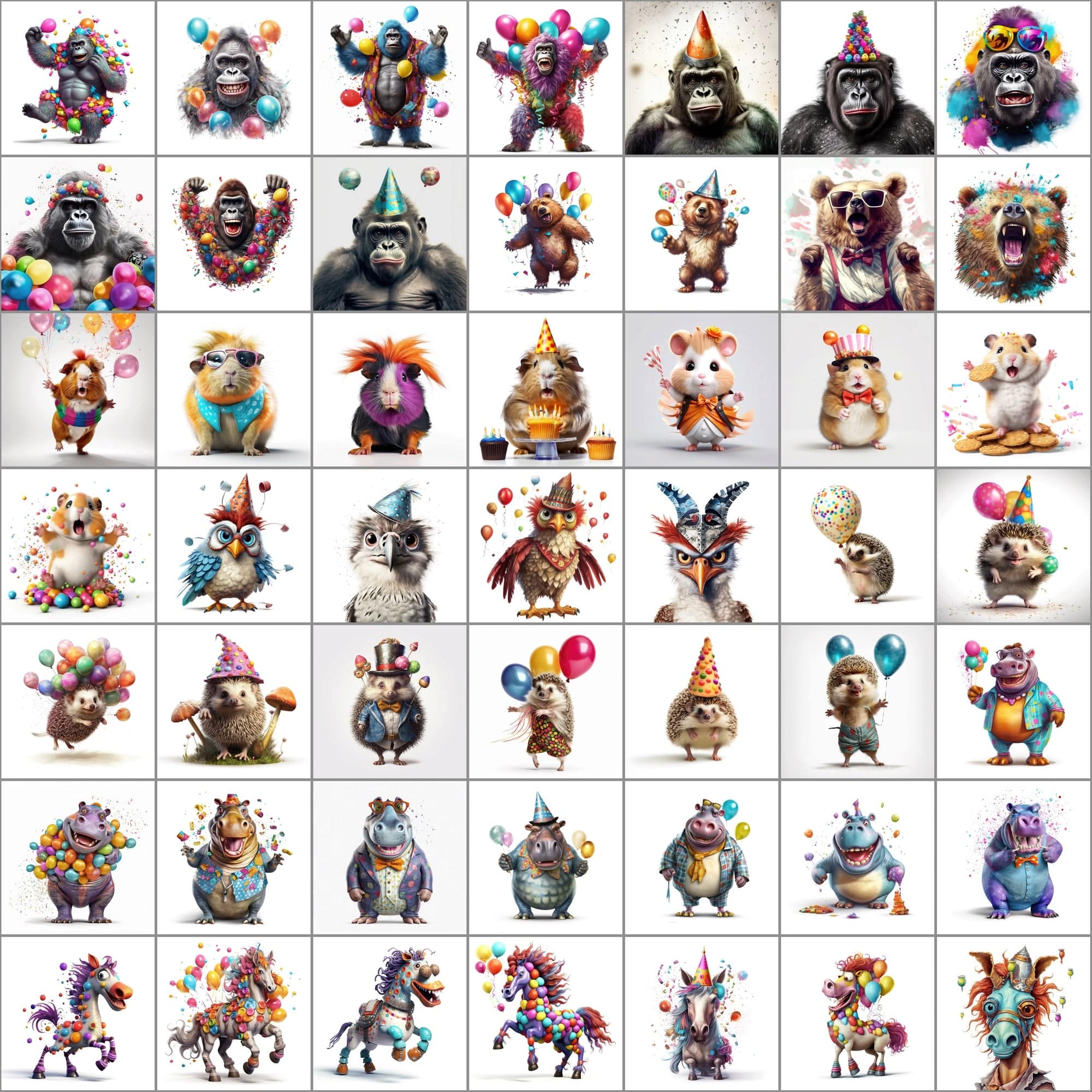 780+ Funny Animal PNG Images - Hyperrealistic & Colorful, Commercial License Digital Download Sumobundle
