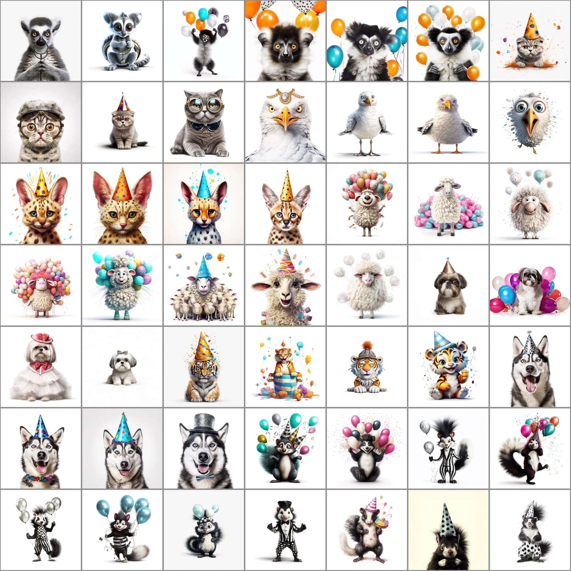 780+ Funny Animal PNG Images - Hyperrealistic & Colorful, Commercial License Digital Download Sumobundle