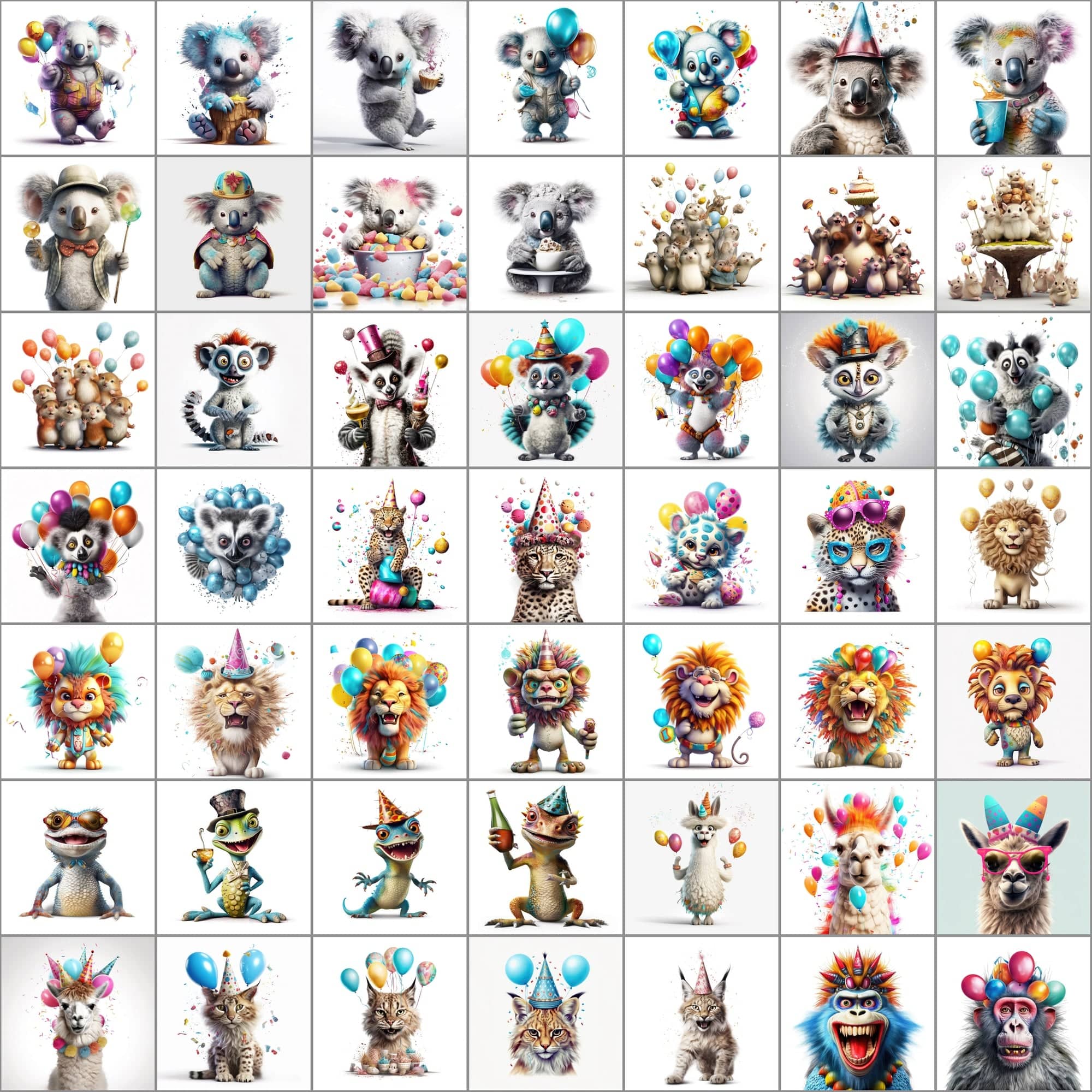 780+ Funny Animal PNG Images - Hyperrealistic & Colorful, Commercial License Digital Download Sumobundle