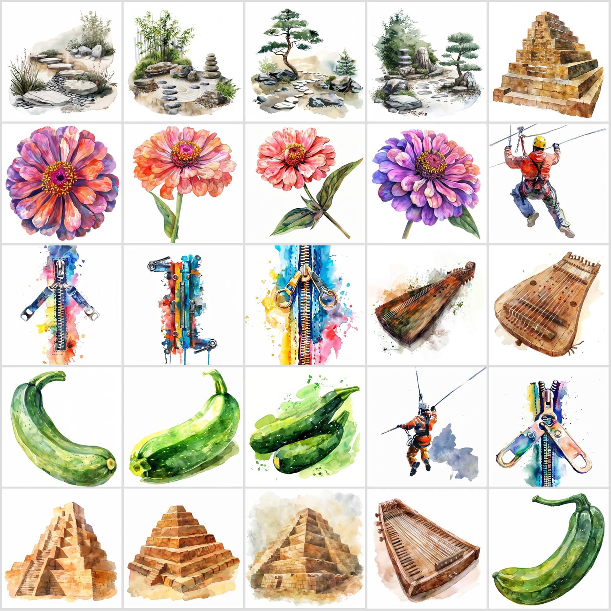 790 Colorful Digital Art Pieces - High-Resolution Watercolor Images Digital Download Sumobundle
