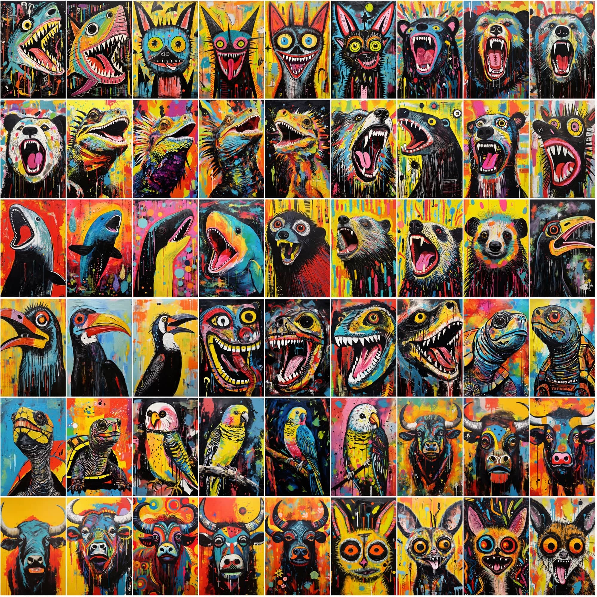790 Howling Animal Images: Textured, High-Res Art Collection Digital Download Sumobundle